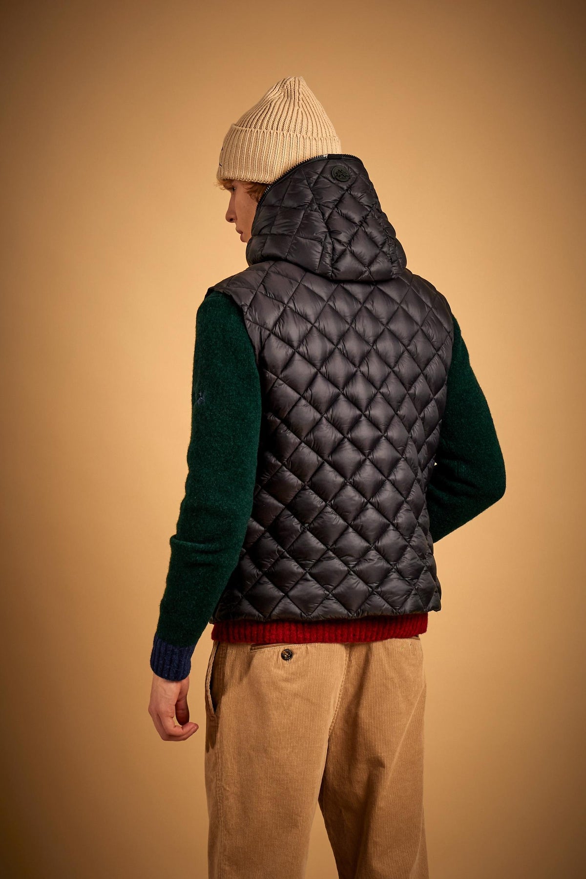 Herren-Weste mit Kapuze aus gestepptem Nylon – Dario