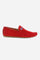 Men's loafers in soft suede for the summer season. Made using the tubular technique to give the model softness and flexibility. The full-colour suede is delicately punctuated by the embroidery of the logo in a contrasting colour on the faceplate and the hand-stitched ends of the faceplate. For both leisure and informal occasions, helping to create a sporty yet refined look. - RED