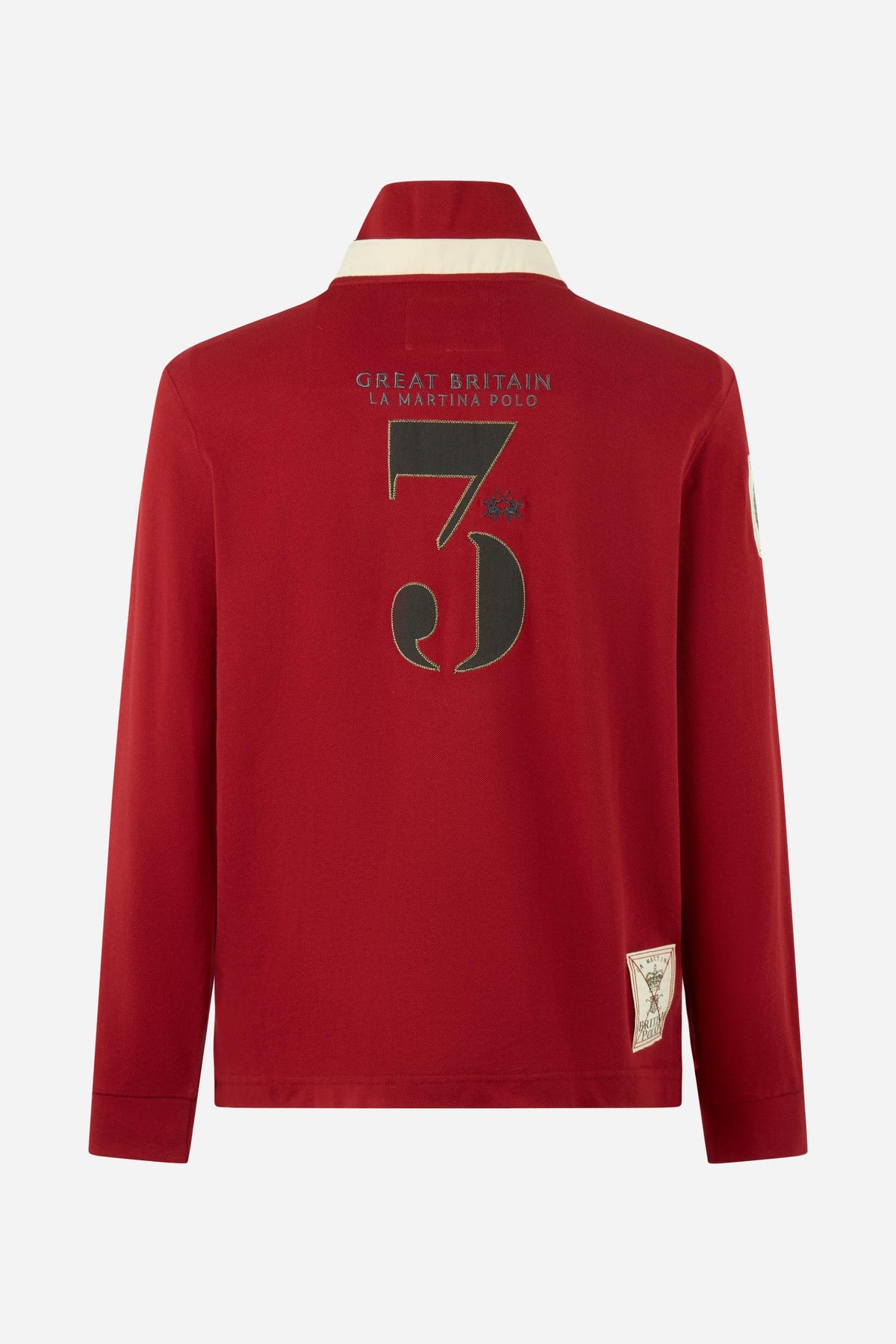 Men's long-sleeve cotton piqué polo shirt Polo Match Engadine