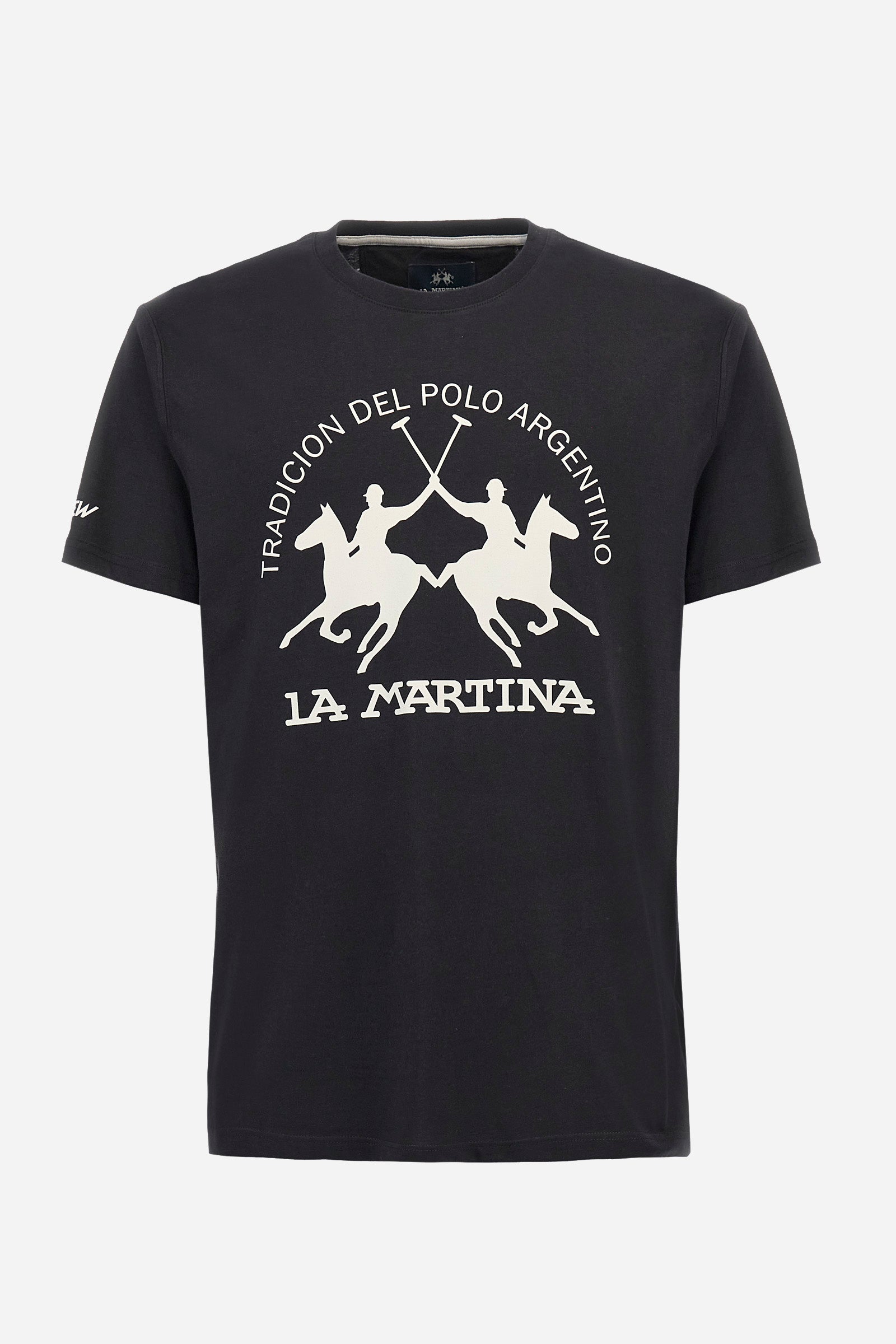 Baumwoll-T-Shirt mit Polo Crew Print - Ayan