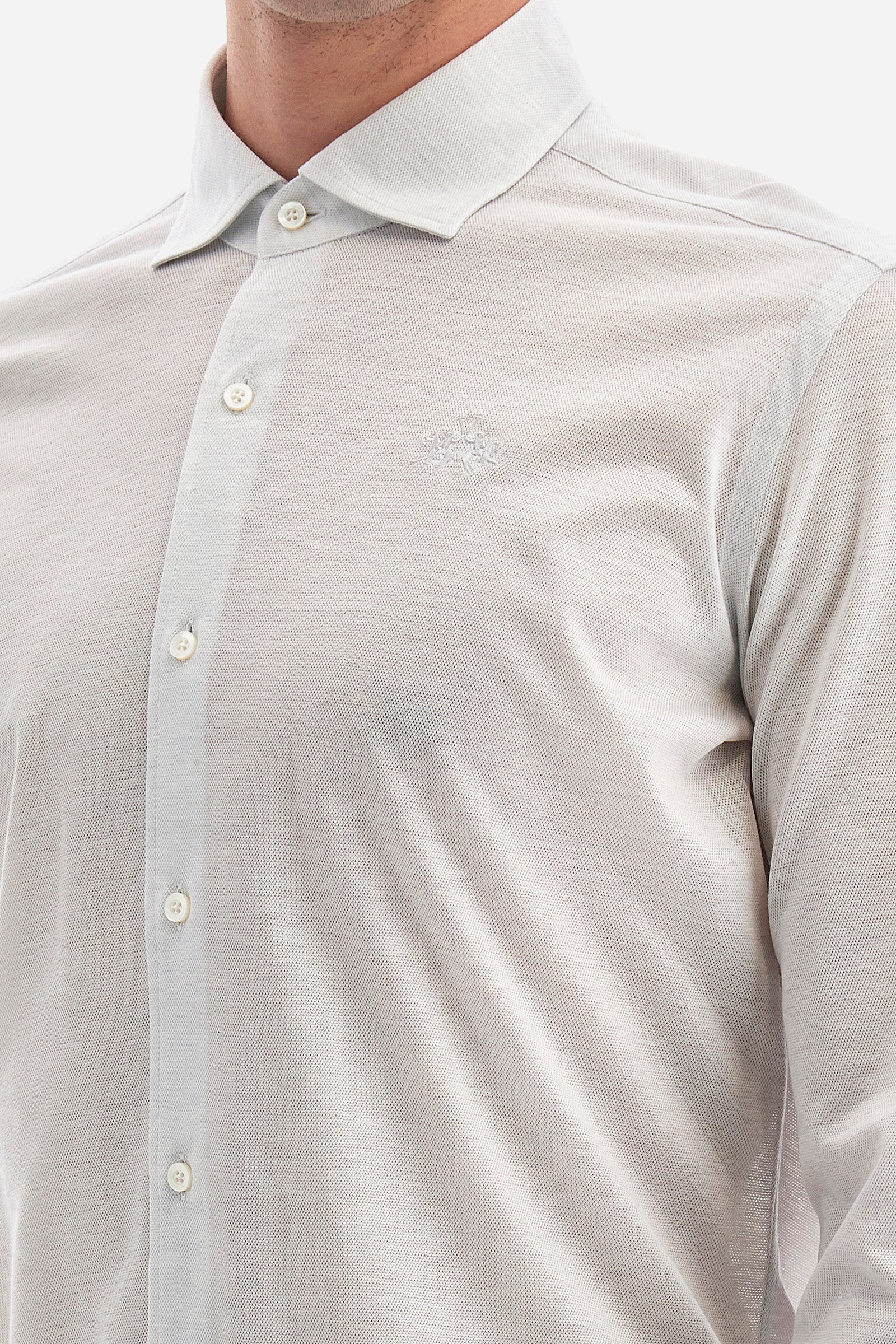 Camicia regular fit in cotone e lyocell - Wells