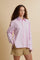 Women’s long-sleeve striped poplin shirt with a relaxed fit and dropped shoulders. Chest pocket and maxi contrasting embroidered logo on the back yoke. - Fairy Tale/Opt.White                                                                                                                                                                                                                                                                                                                                                  