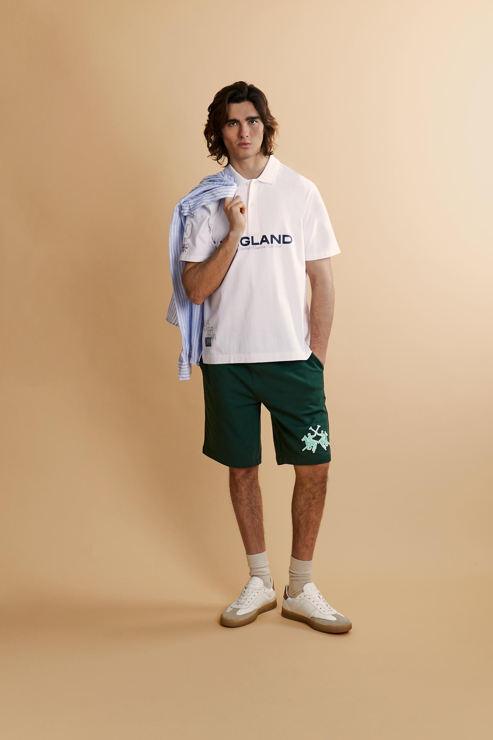 Men’s cotton jersey polo with contemporary fit and bold front-back graphic inspired by Team United Kingdom. - Optic White                                                                                                                                                                                                                                                                                                                                                                                                       