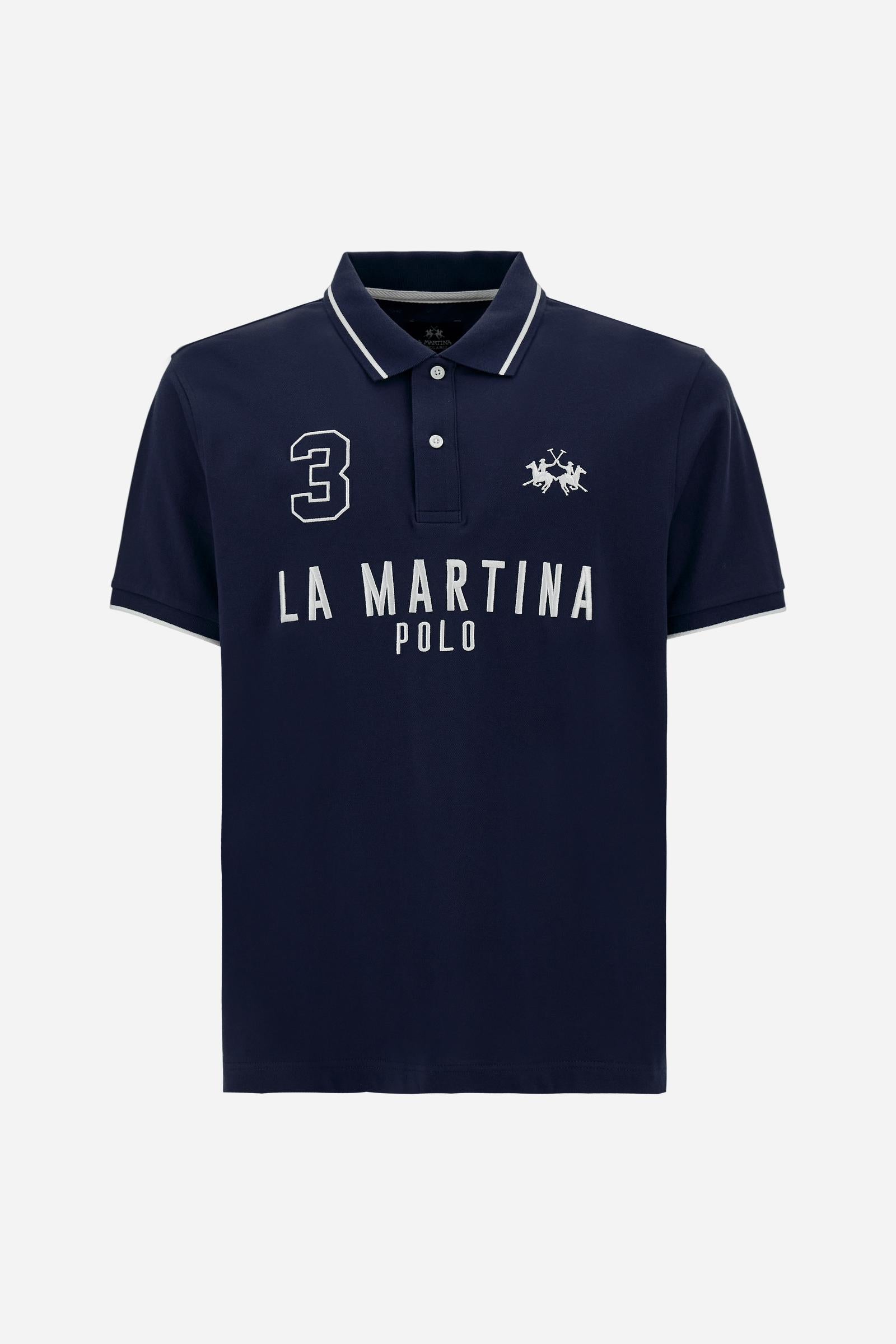 Men's short sleeve polo in stretch piqué Iconic - Yeshayahu – La
