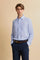 Shirt in 100% linen with vertical micro stripes and natural slub texture. Regular fit that follows the body. Embroidered logo on the chest and signature details on the placket. - OptWhitePrincessBlue                                                                                                                                                                                                                                                                                                                         