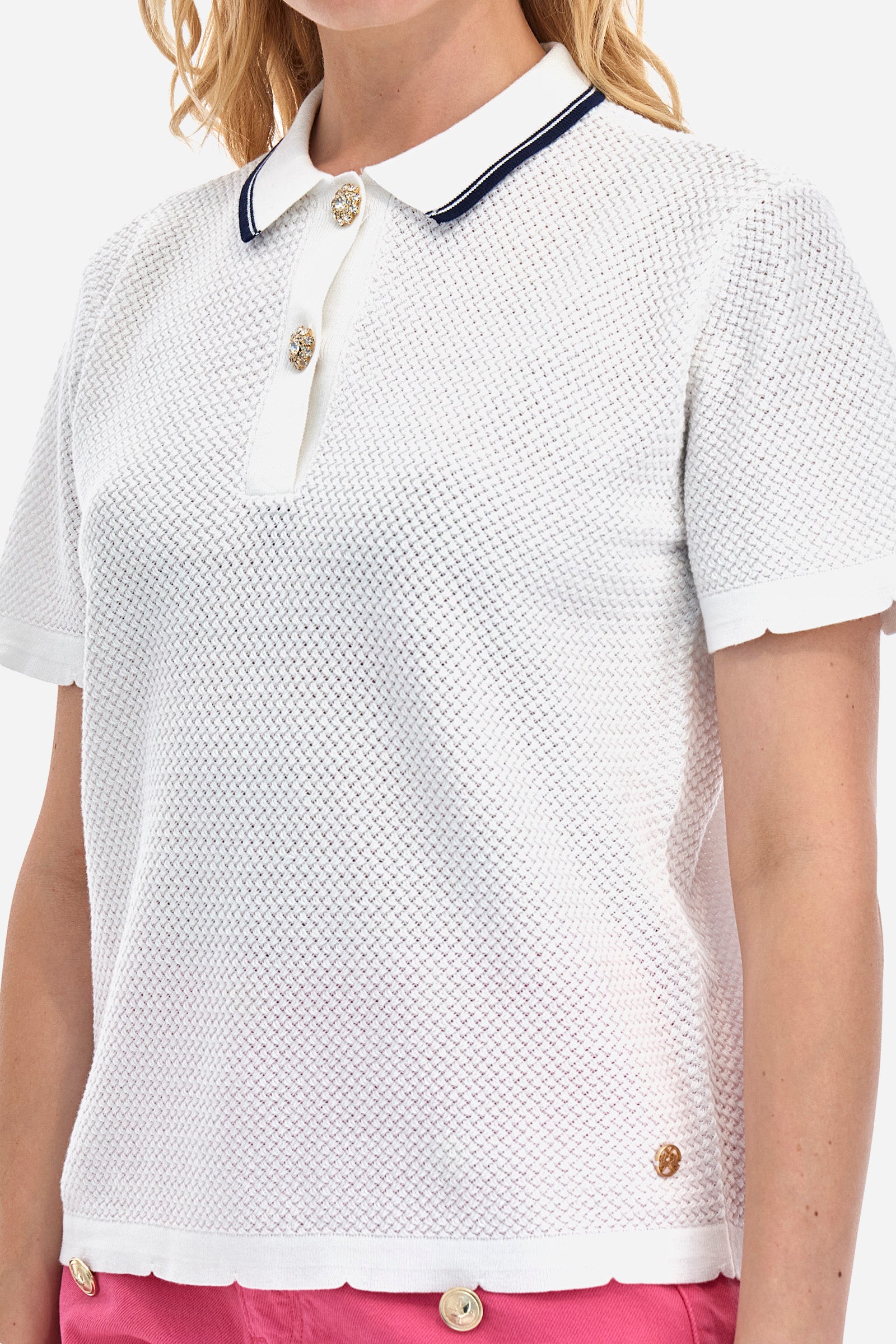 Regular-fit Guards knitted polo shirt in cotton - Yesmina