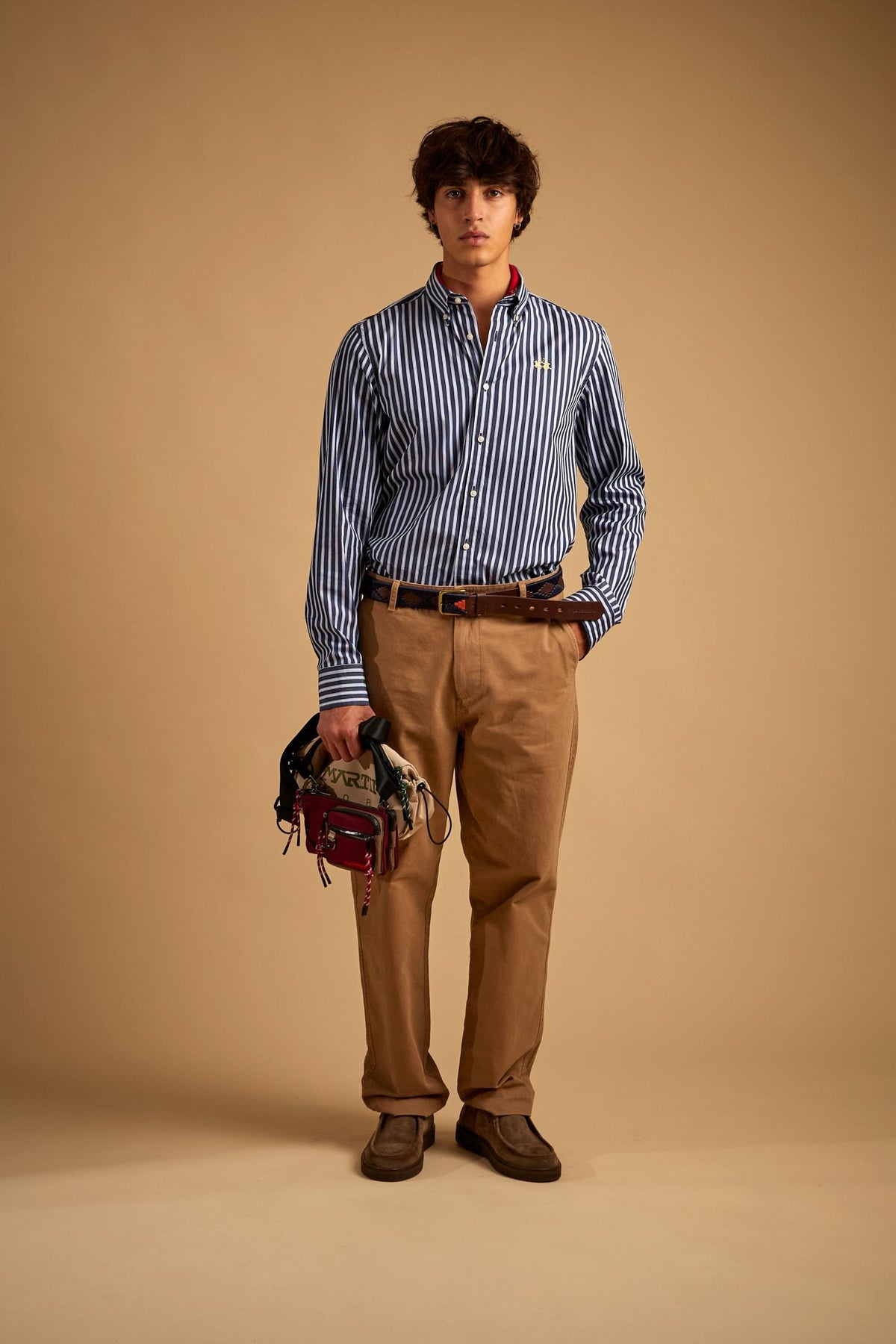 Men's striped poplin shirt - Rodolfo