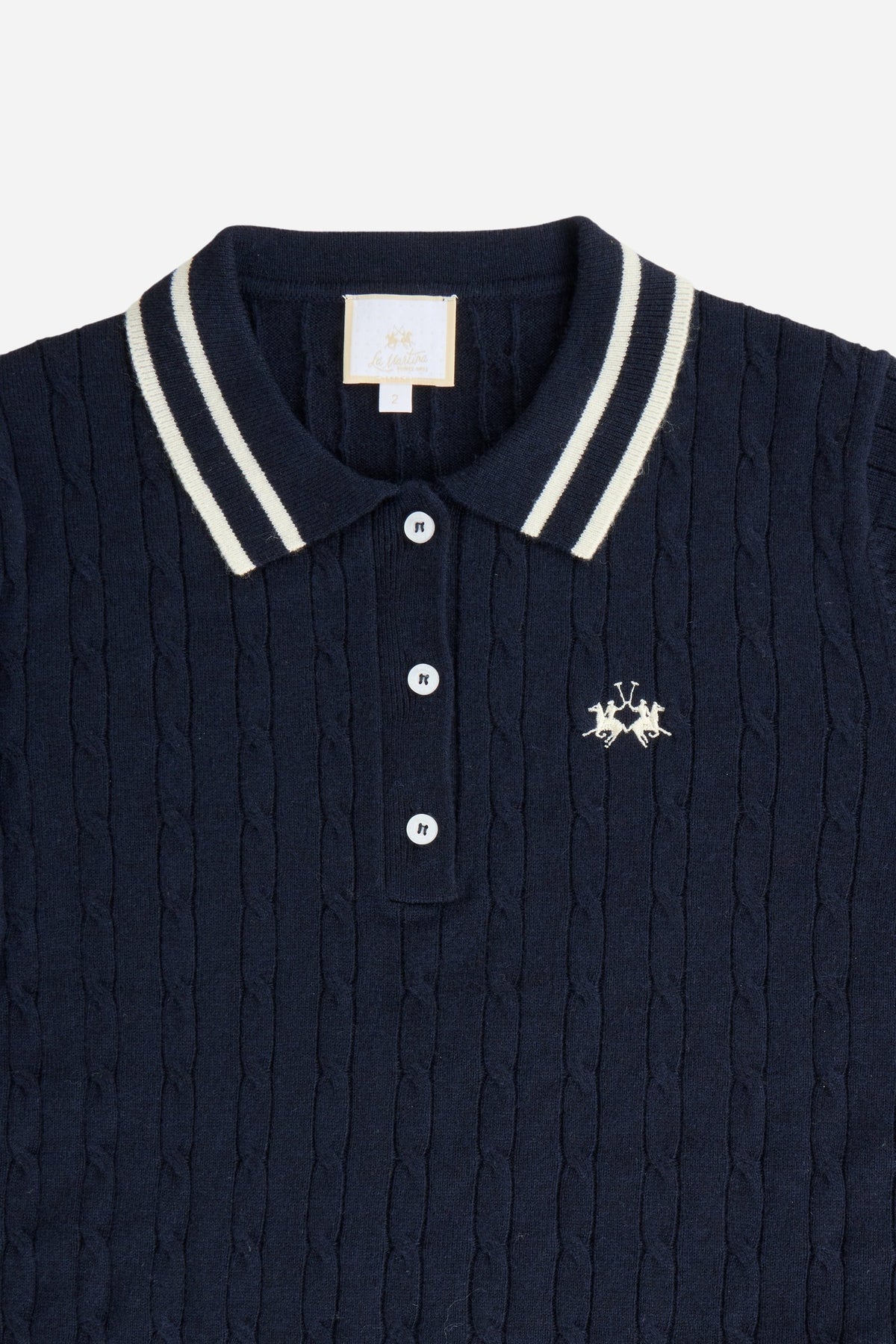 Polo femme en maille torsadée en laine d'agneau - Ellery