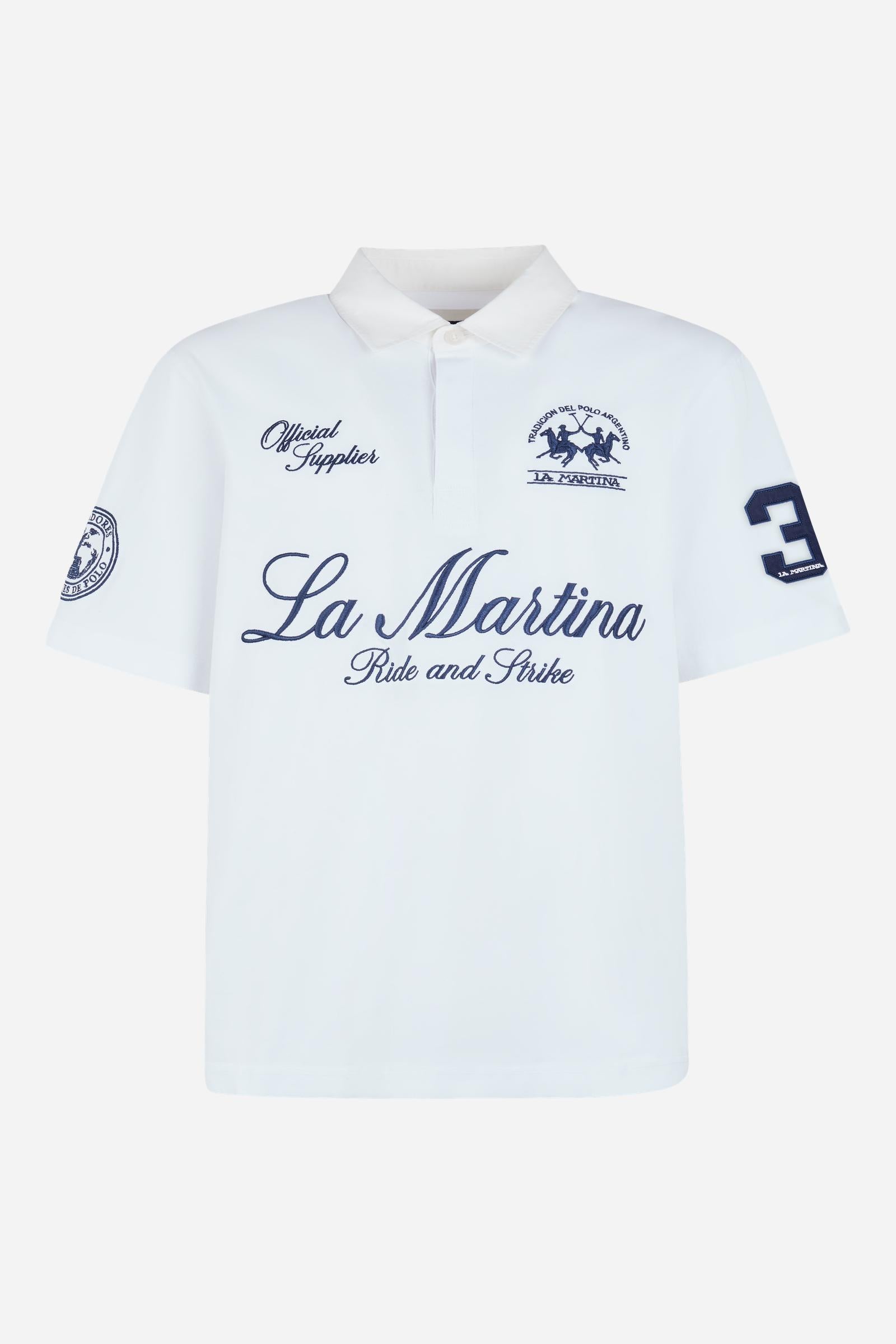 Polo manica corta in jersey di cotone – Limited Edition “Ride and Strike”