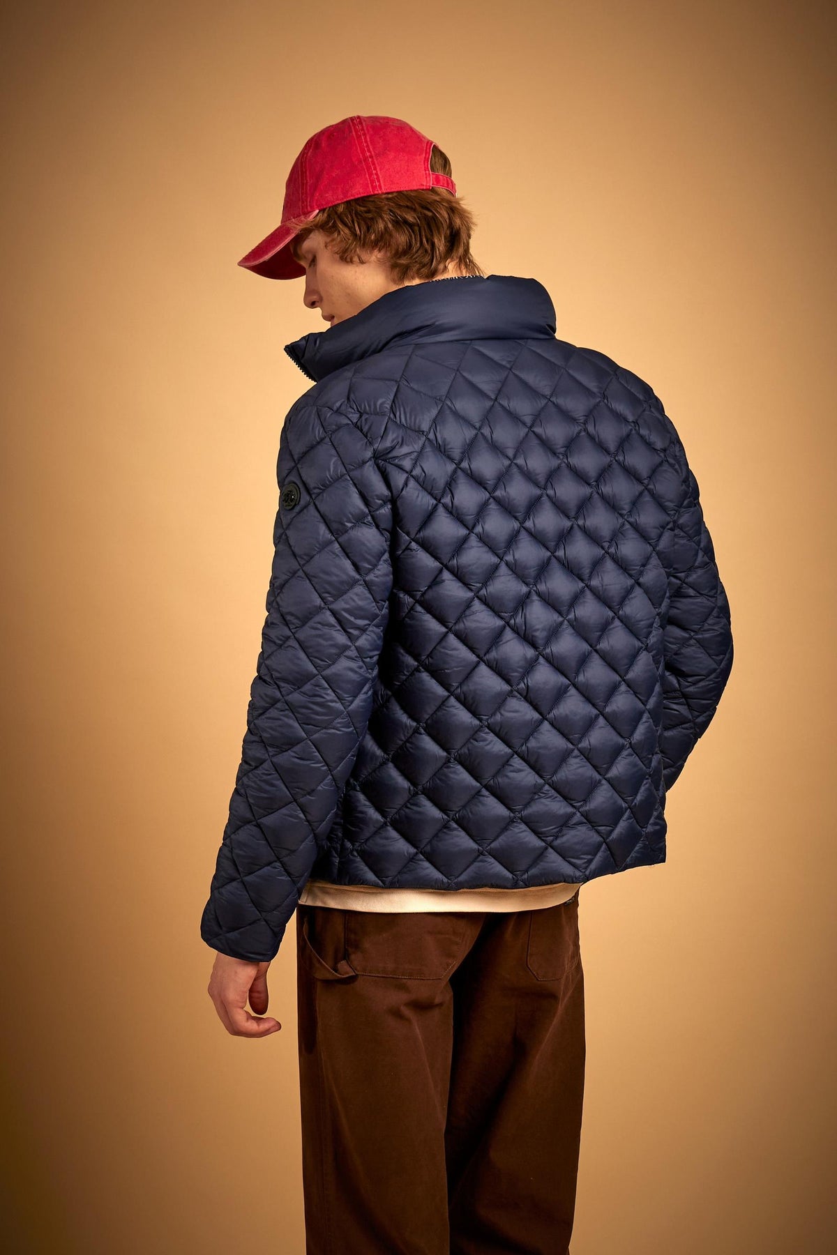Men's quilted diamond-pattern nylon jacket - David
