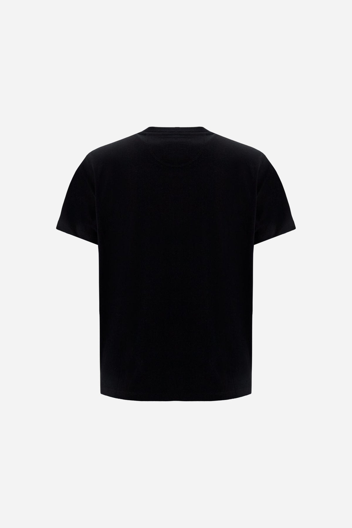 Women’s short-sleeve cotton jersey T-shirt. Crew-neck style with regular fit and small embroidered brand logo on the chest. - Black