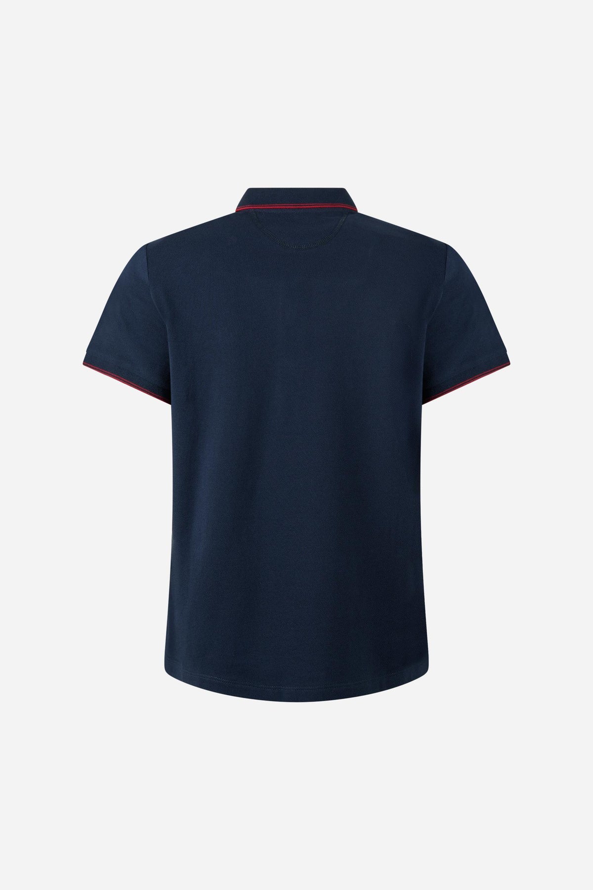 Women's 100% cotton piqué polo with regular fit, ribbed collar and cuffs, contrasting edges, 3-button front, and embroidered logo for a classic, comfortable style. - Navy Blazer
