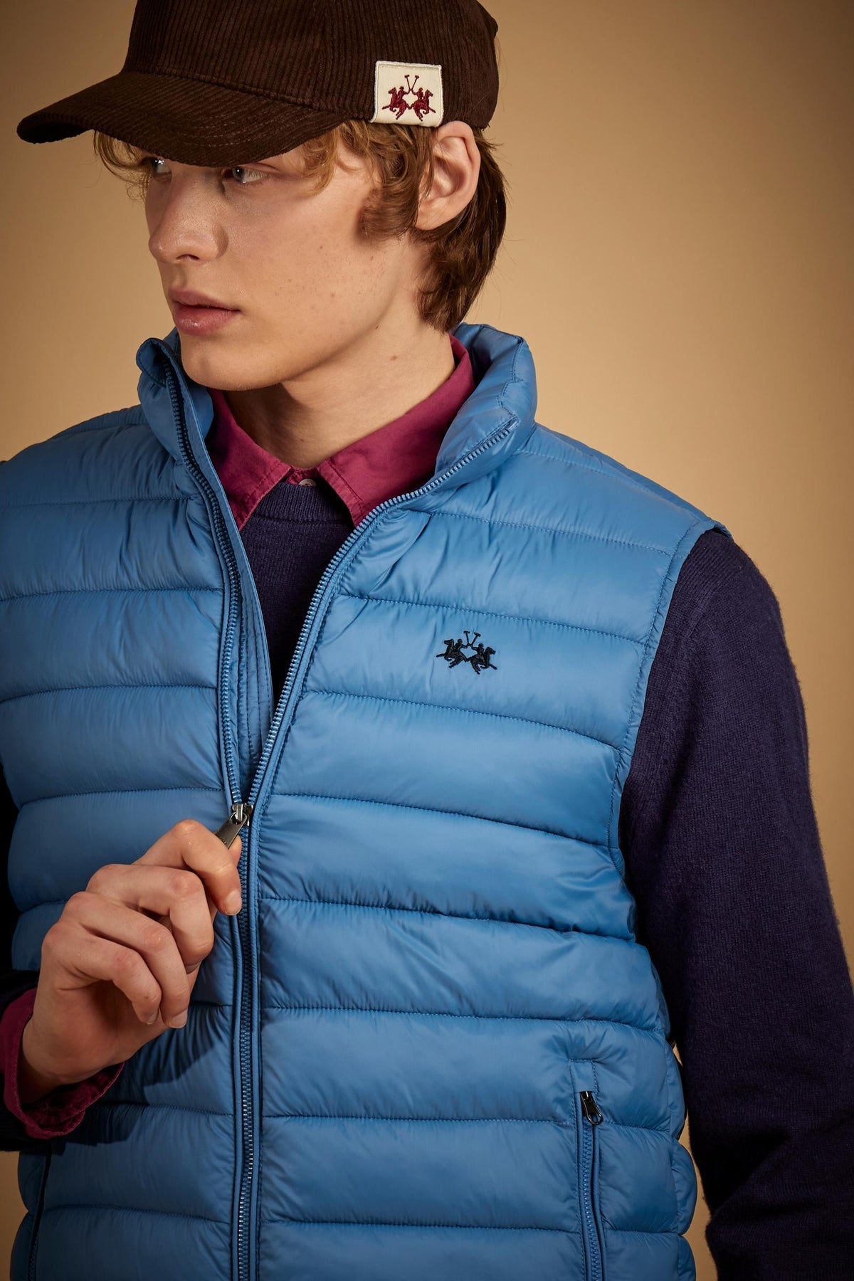 Men's sleeveless nylon down jacket with small logo - Damir