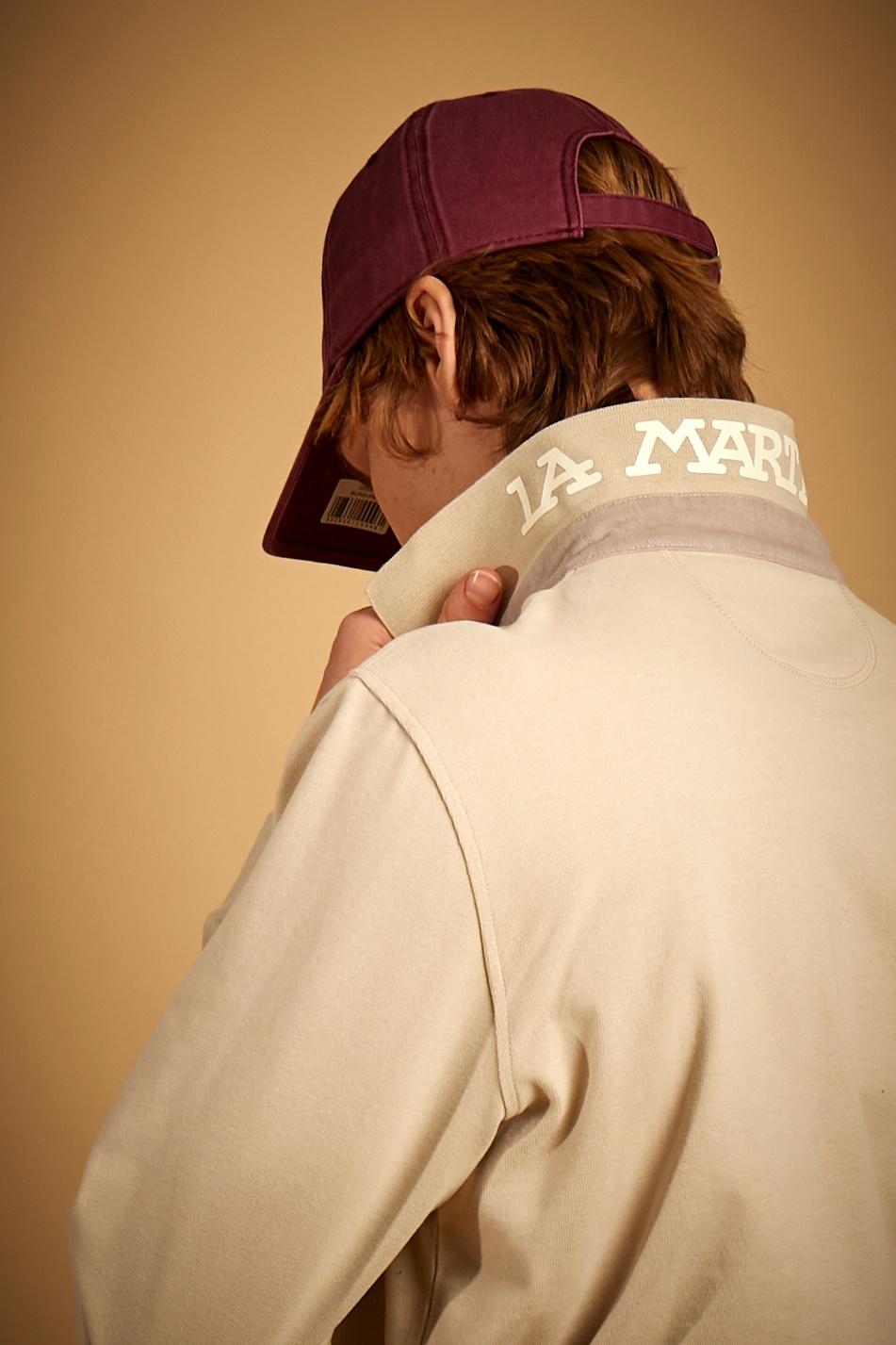 Men's polo in soft-touch jersey with team logo - Dirk