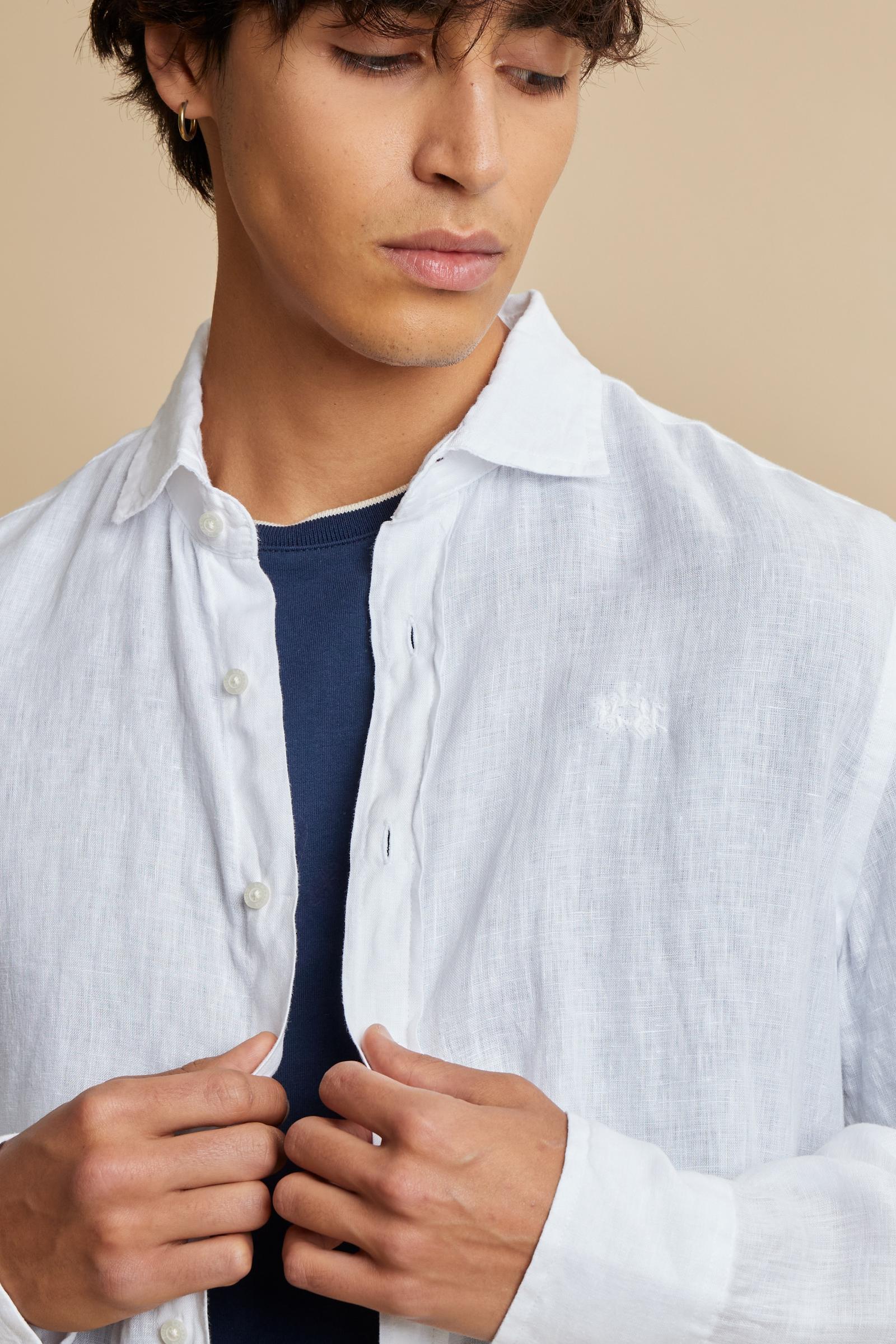 Men’s regular fit garment-dyed linen shirt - Innocent