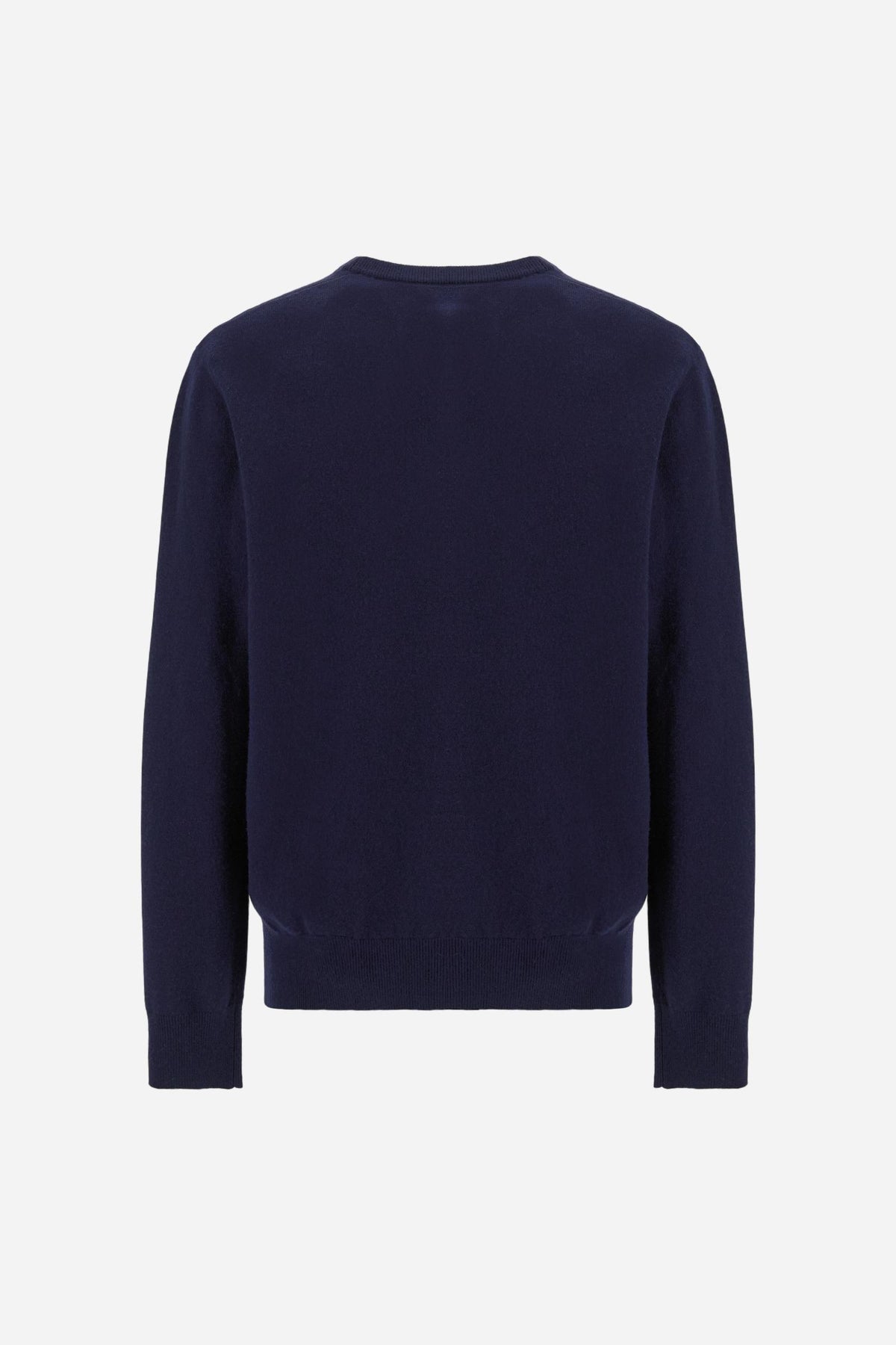 Herren Rundhals-Pullover aus Lammwolle mit dreifarbigem Logo - Ethan