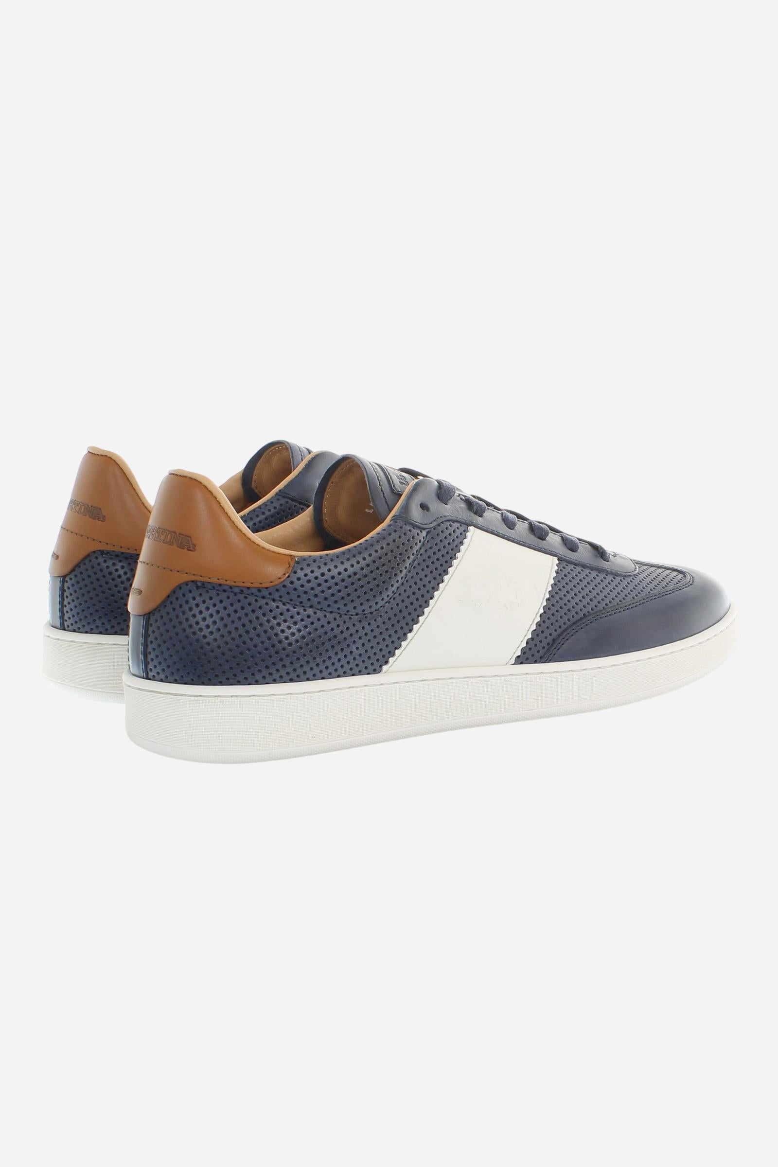 Sneakers Homme en Cuir Végétal avec Bande Contrastée – Core Sage