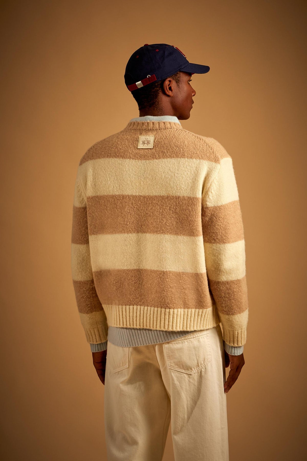 Crewneck striped lambswool sweater - Edison