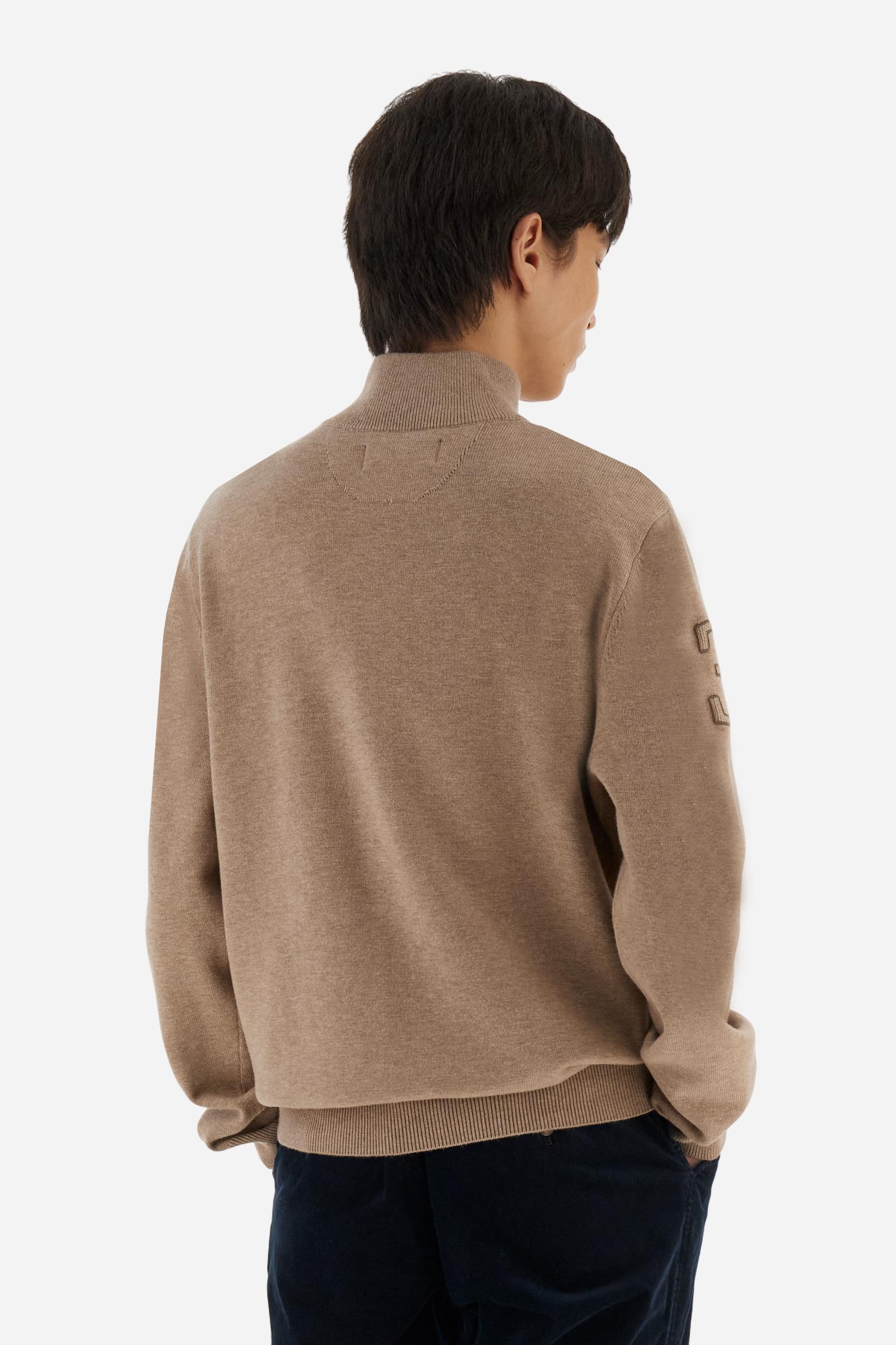 Men’s wool half‑zip mock‑neck sweater - Boulus