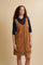 Women’s sleeveless suede dress with perforated bands – Cipriana