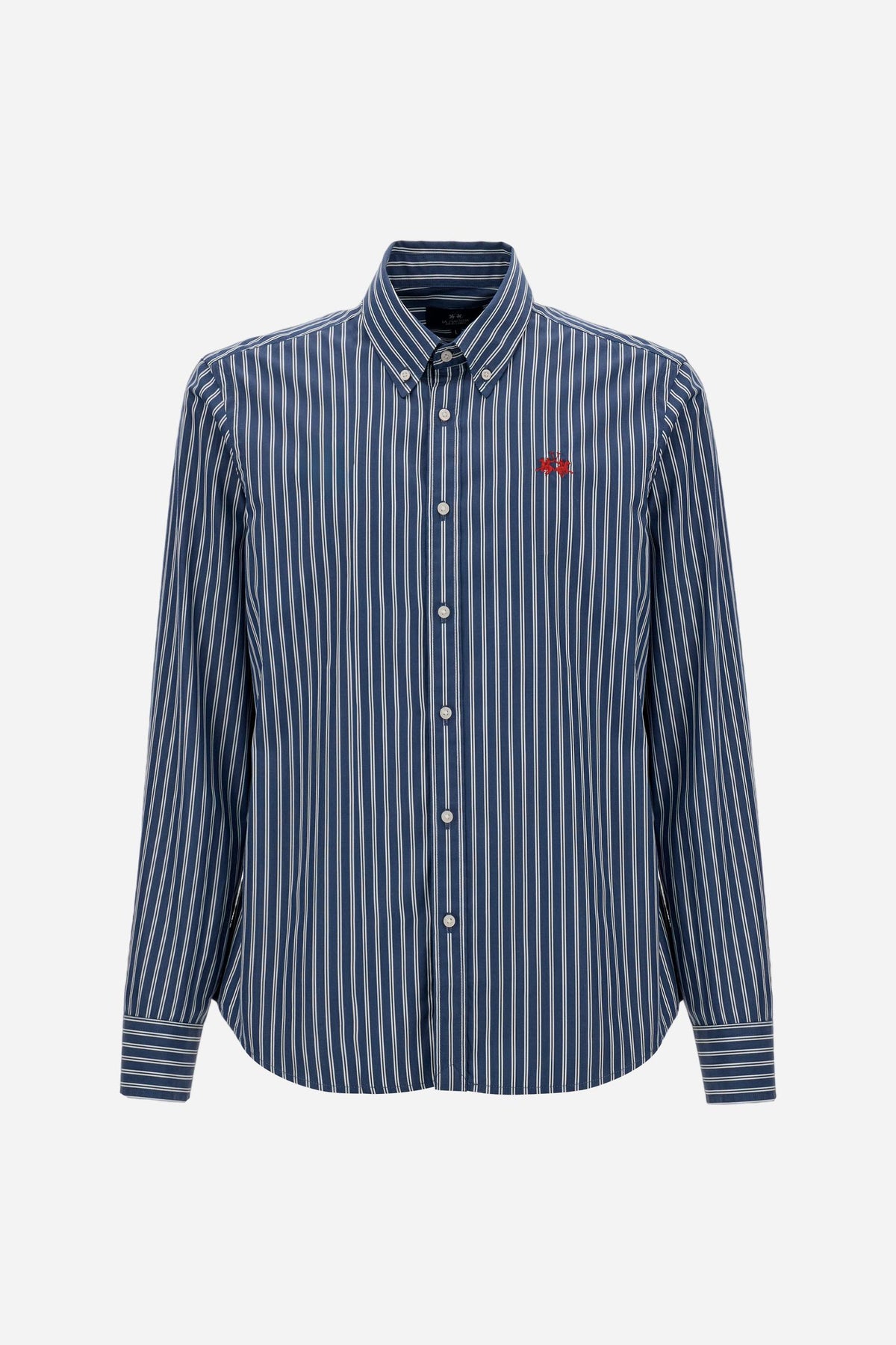 Men's shirt in cotton poplin with large two-tone stripes - Rodolfo