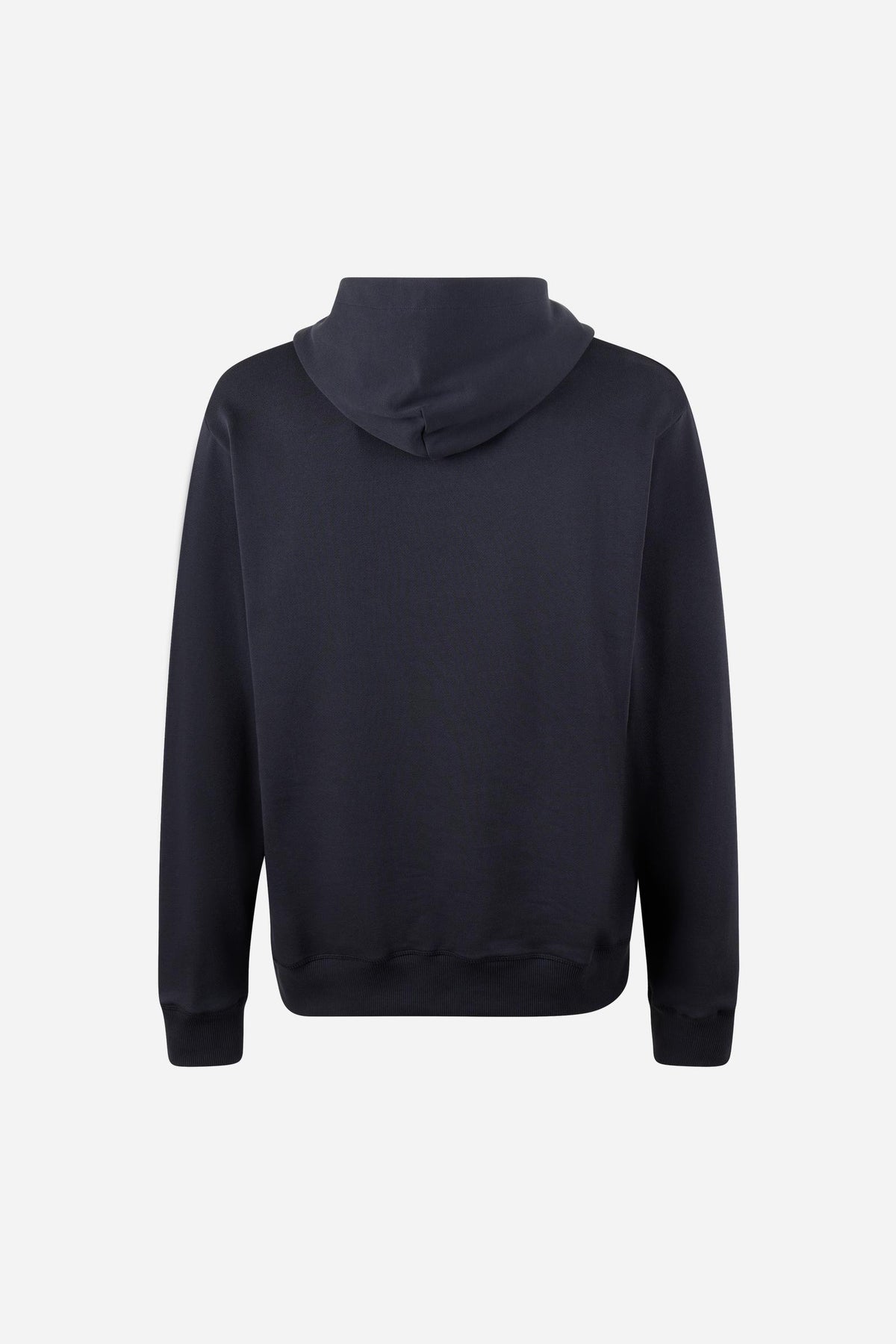 Men’s long-sleeve sweatshirt in soft brushed cotton with adjustable hood, relaxed fit, ribbed cuffs, and a textured vintage graphic for a stylish, comfortable look. - Navy Blazer