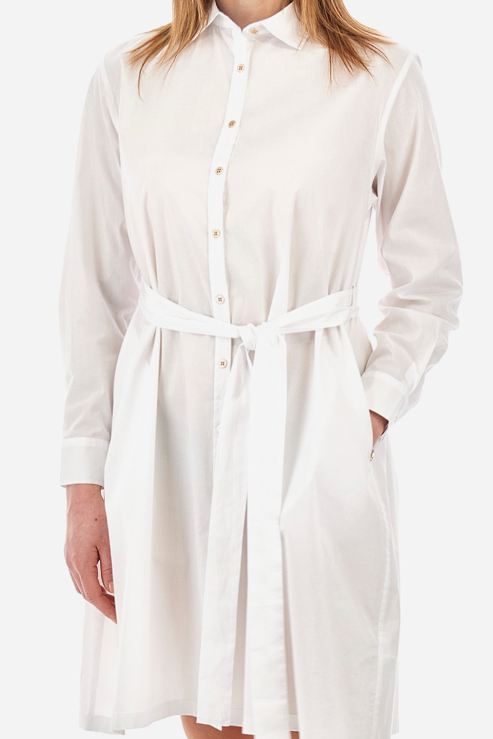 Regular-fit dress in elasticated cotton - Yaira