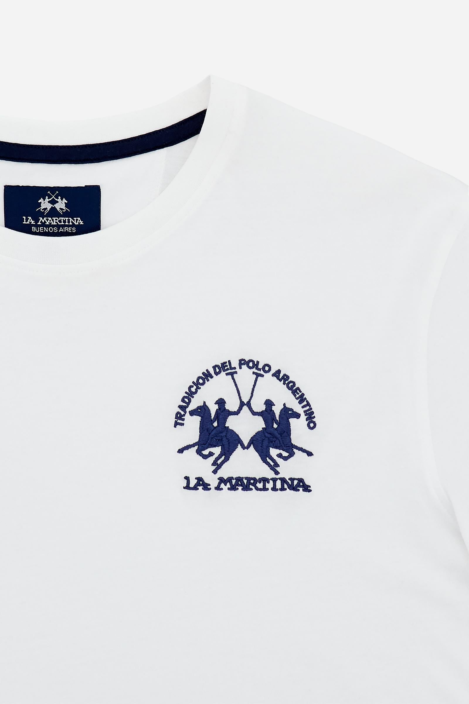 Men’s cotton jersey T-shirt with regular fit and iconic team logo embroidered on the chest. - Optic White                                                                                                                                                                                                                                                                                                                                                                                                                       