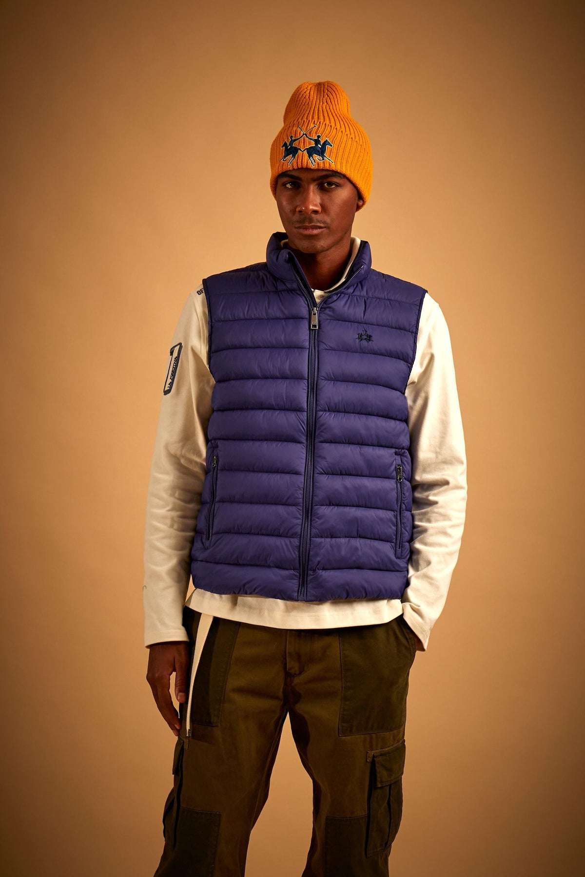 Men's sleeveless nylon down jacket with small logo - Damir