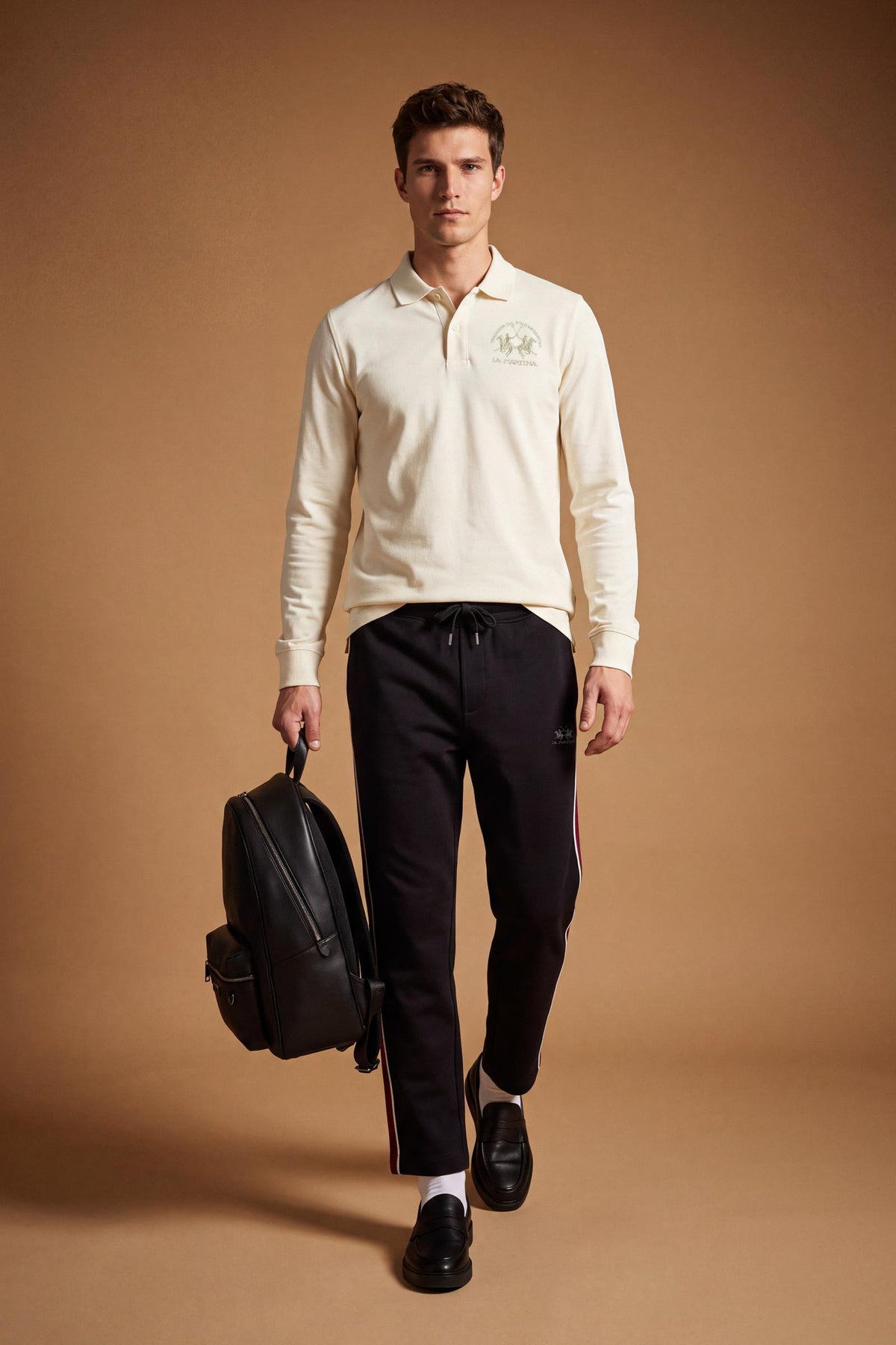 Herren Polo Langarm aus Baumwoll-Piqué Essentials. Darius