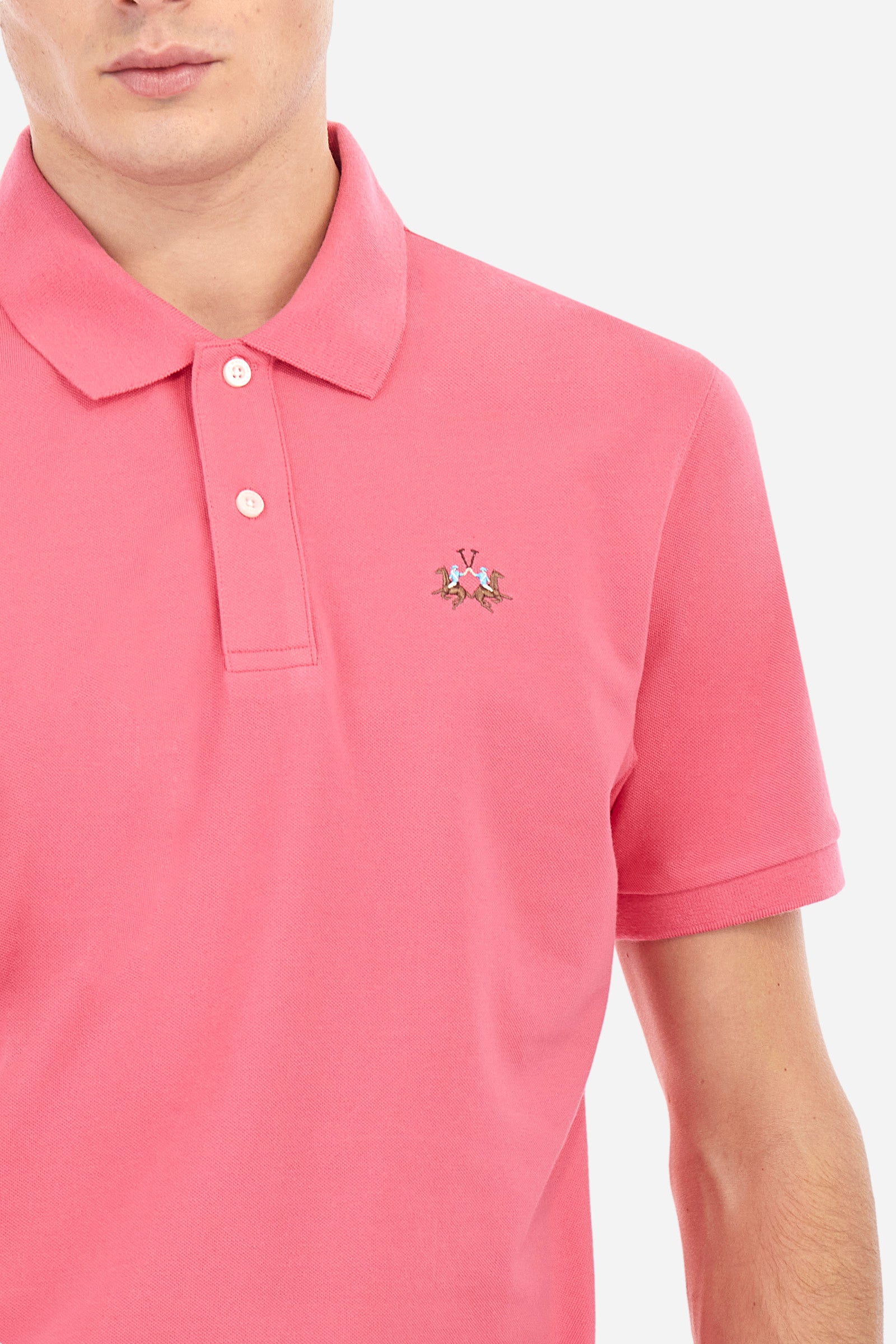 Poloshirt aus Stretch-Piqué-Baumwolle mit schmaler Passform – Eduardo