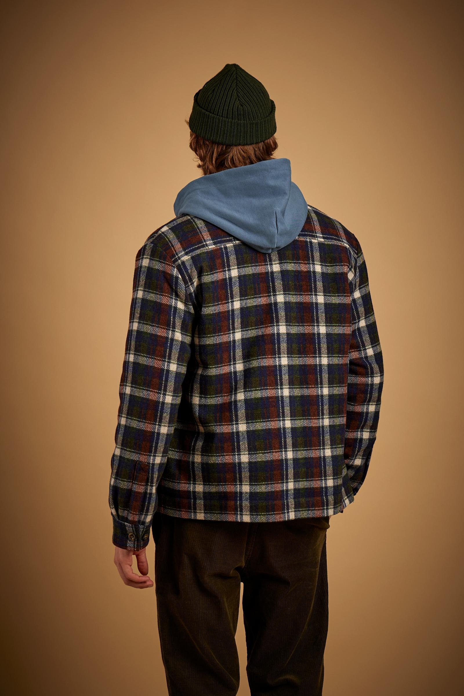 Padded tartan jacket in wool felt - Derek