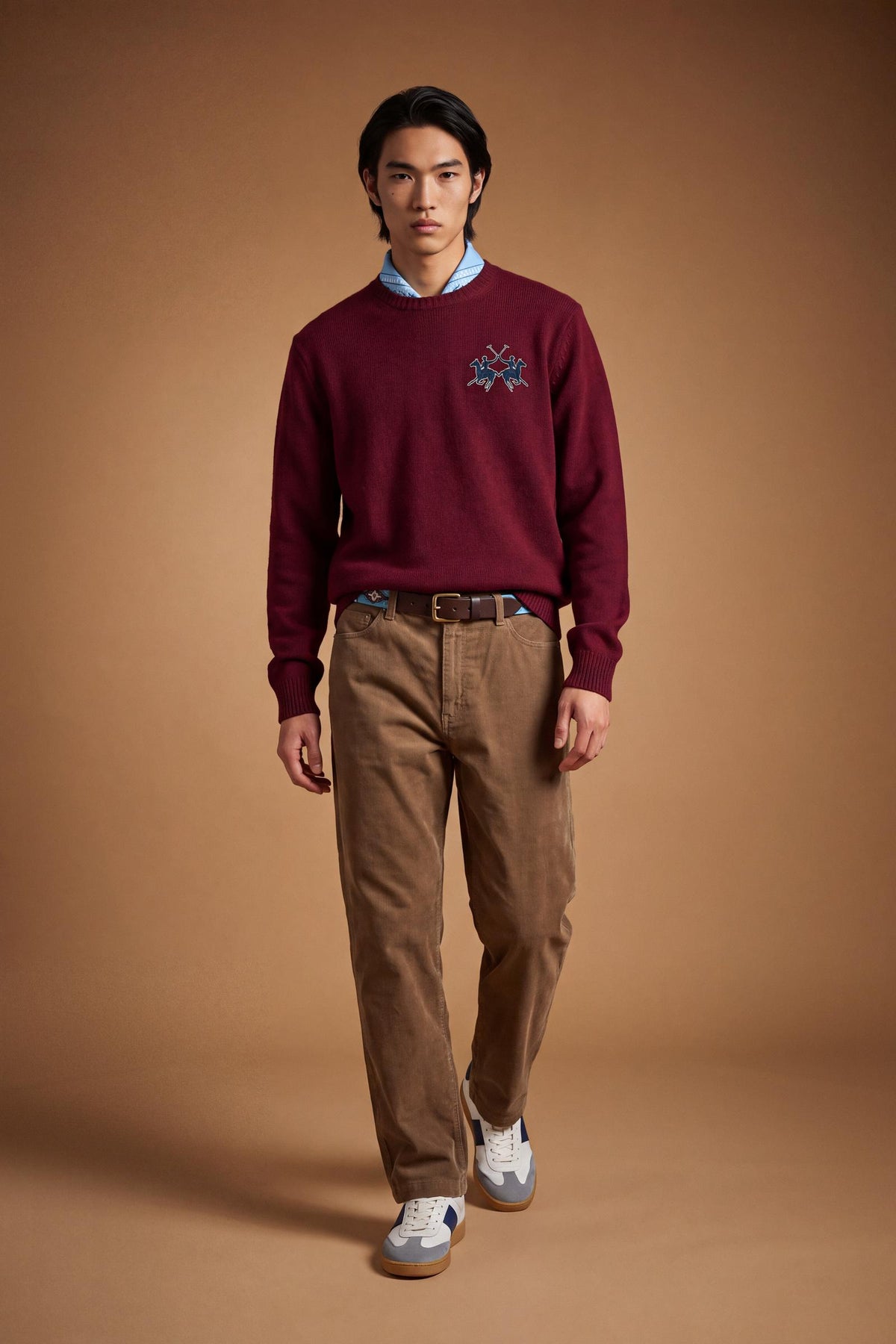 Maglione uomo girocollo merinos maxi logo - Eval