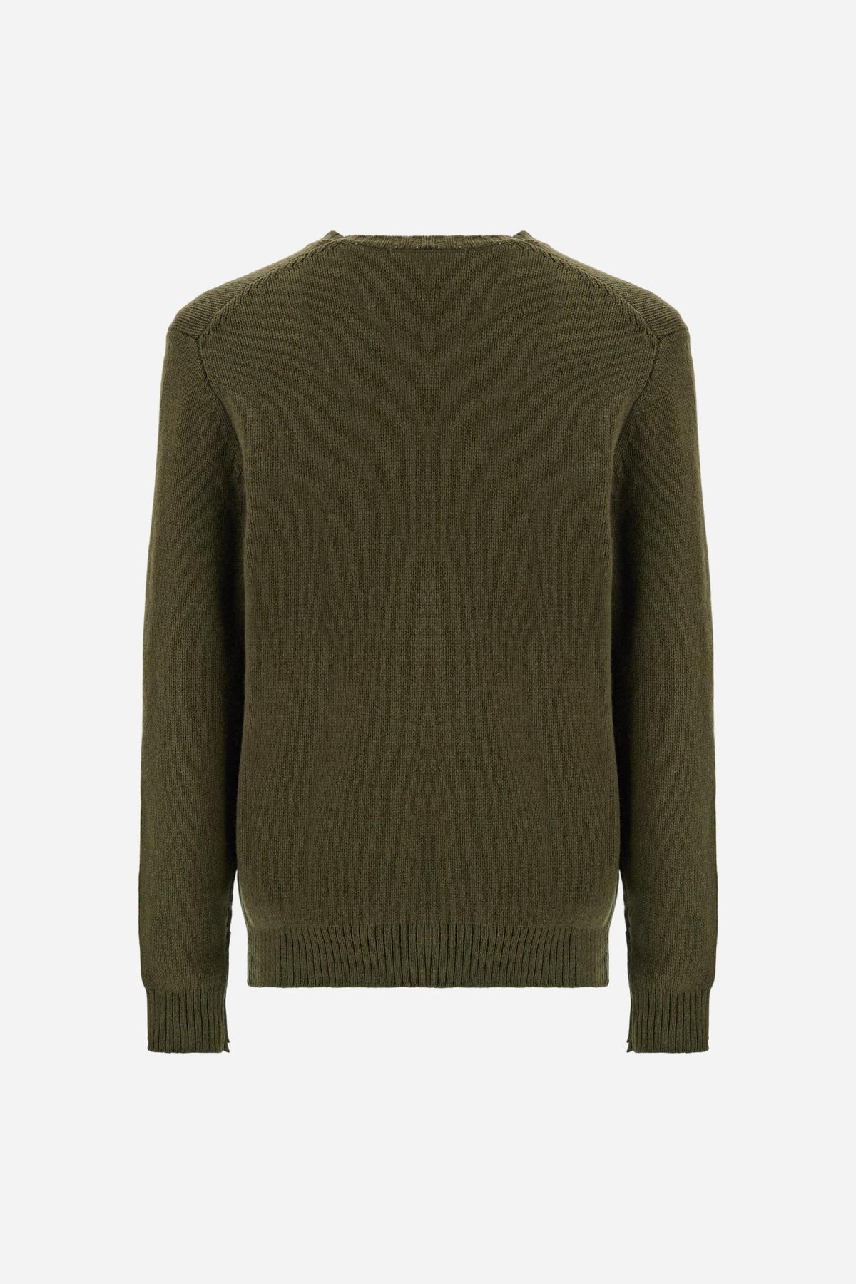 Herren Rundhalsausschnitt Merinowolle Pullover mit großem Logo - Eval