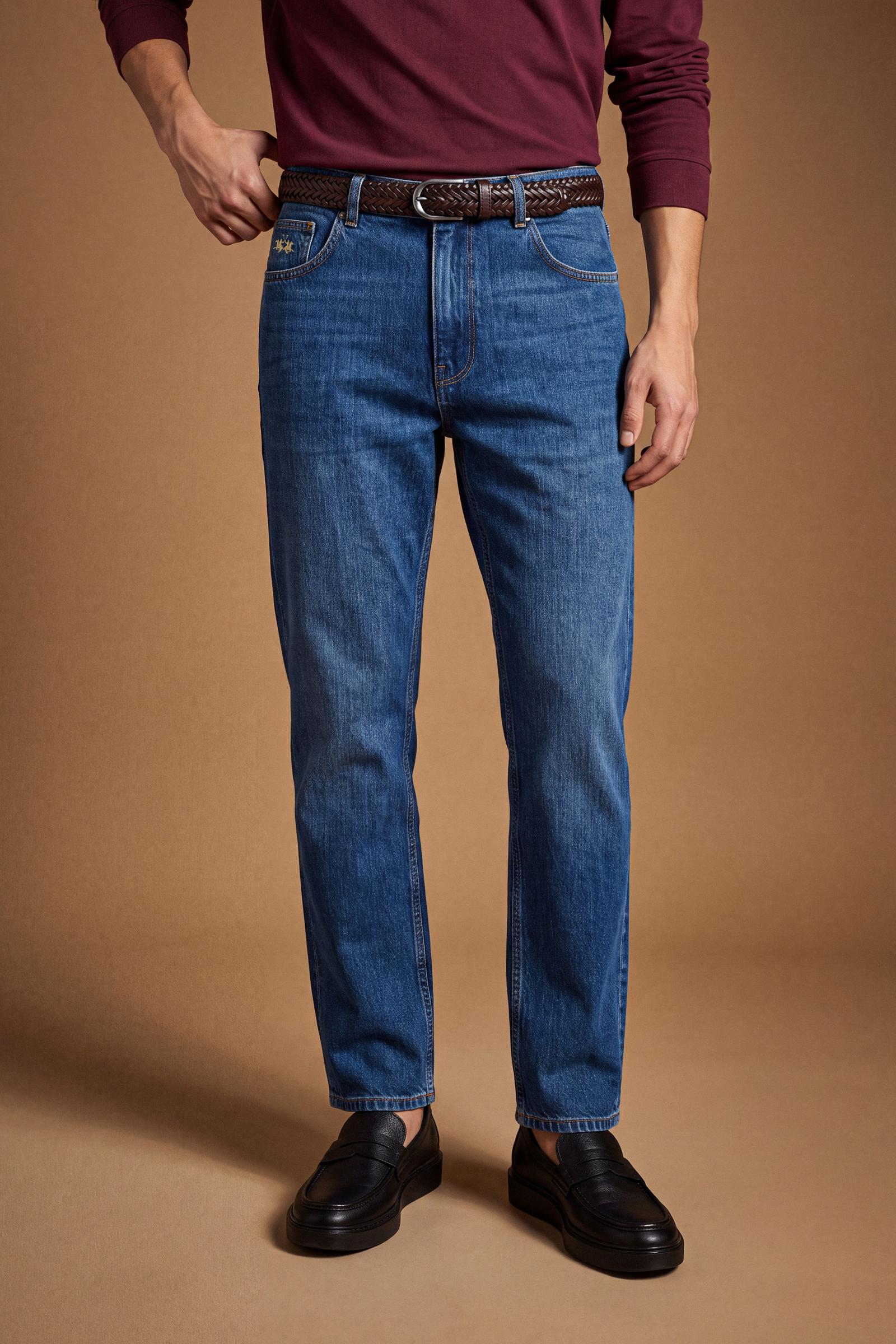 Men's regular fit jeans in dark indigo denim - Connell