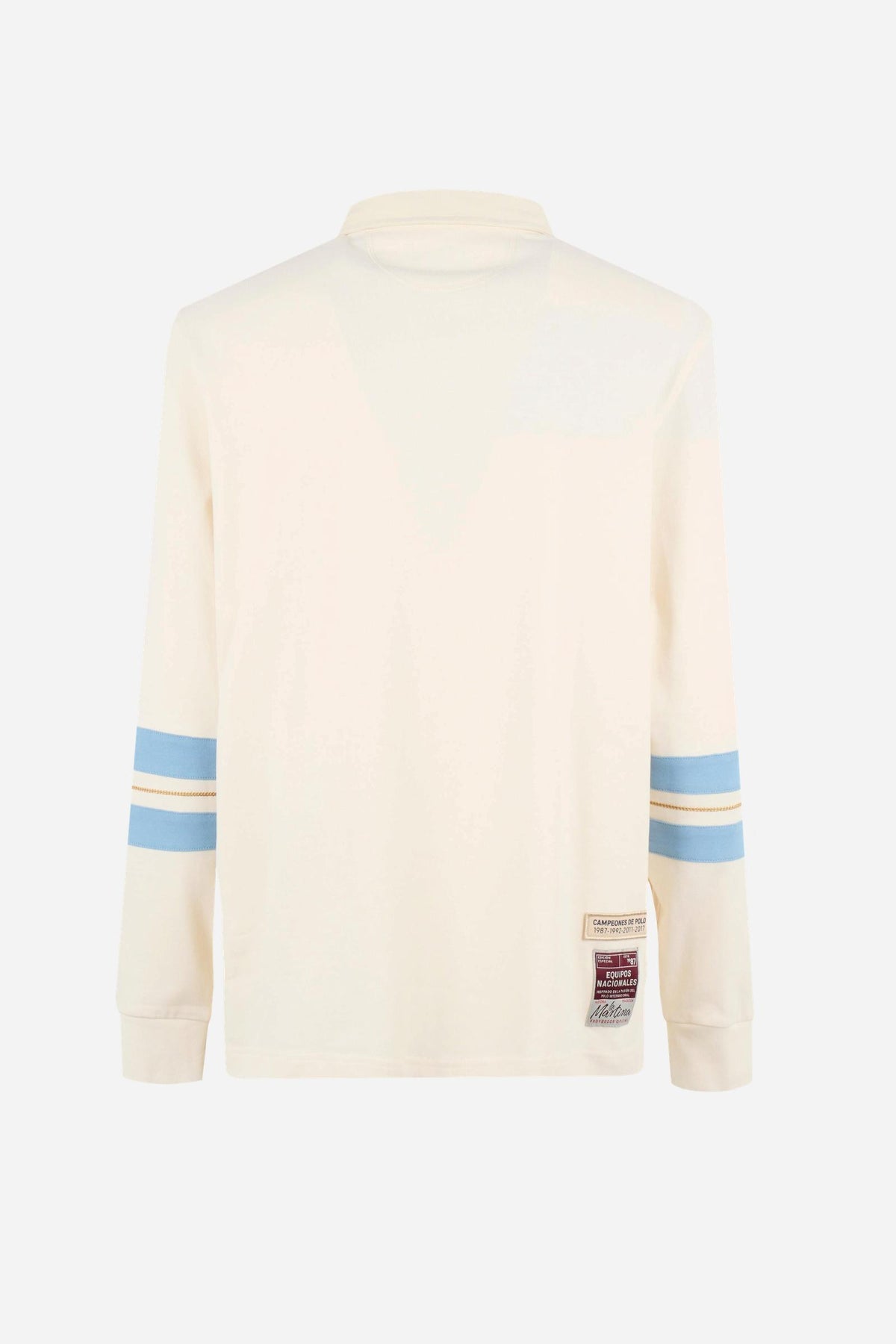 Men's long-sleeve polo in 100% high-weight cotton jersey with a contrasting gabardine collar, embroidered details, and a relaxed, contemporary fit for durable comfort. - Pristine