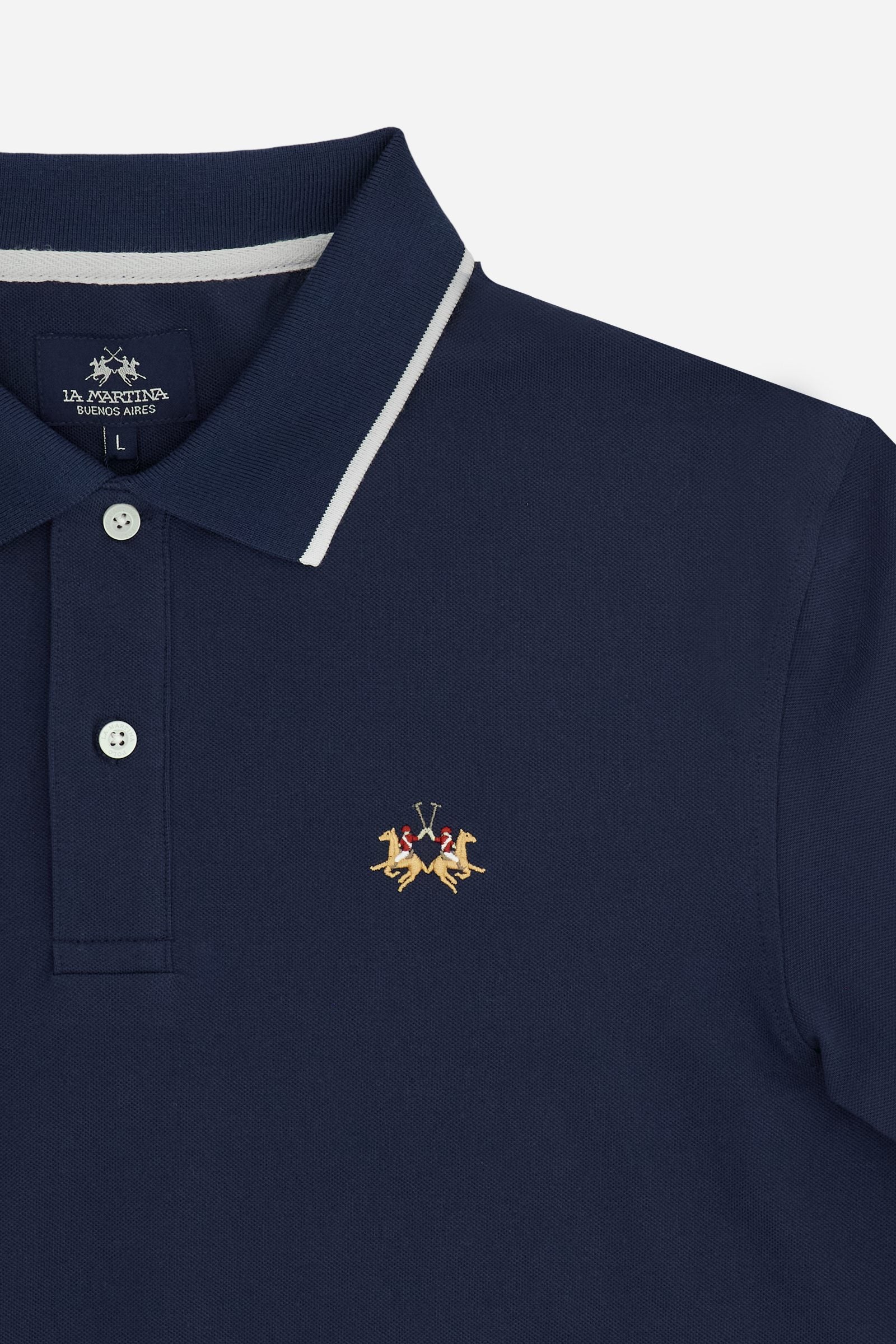 Men’s regular fit stretch piqué polo shirt Essential – Russell