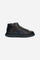 Men's leather shoe in solid color. Side zip closure. The logo is embossed on the side. The signature saddle-shaped patch wraps around the heel for added comfort. - DARK BROWN/BLUE