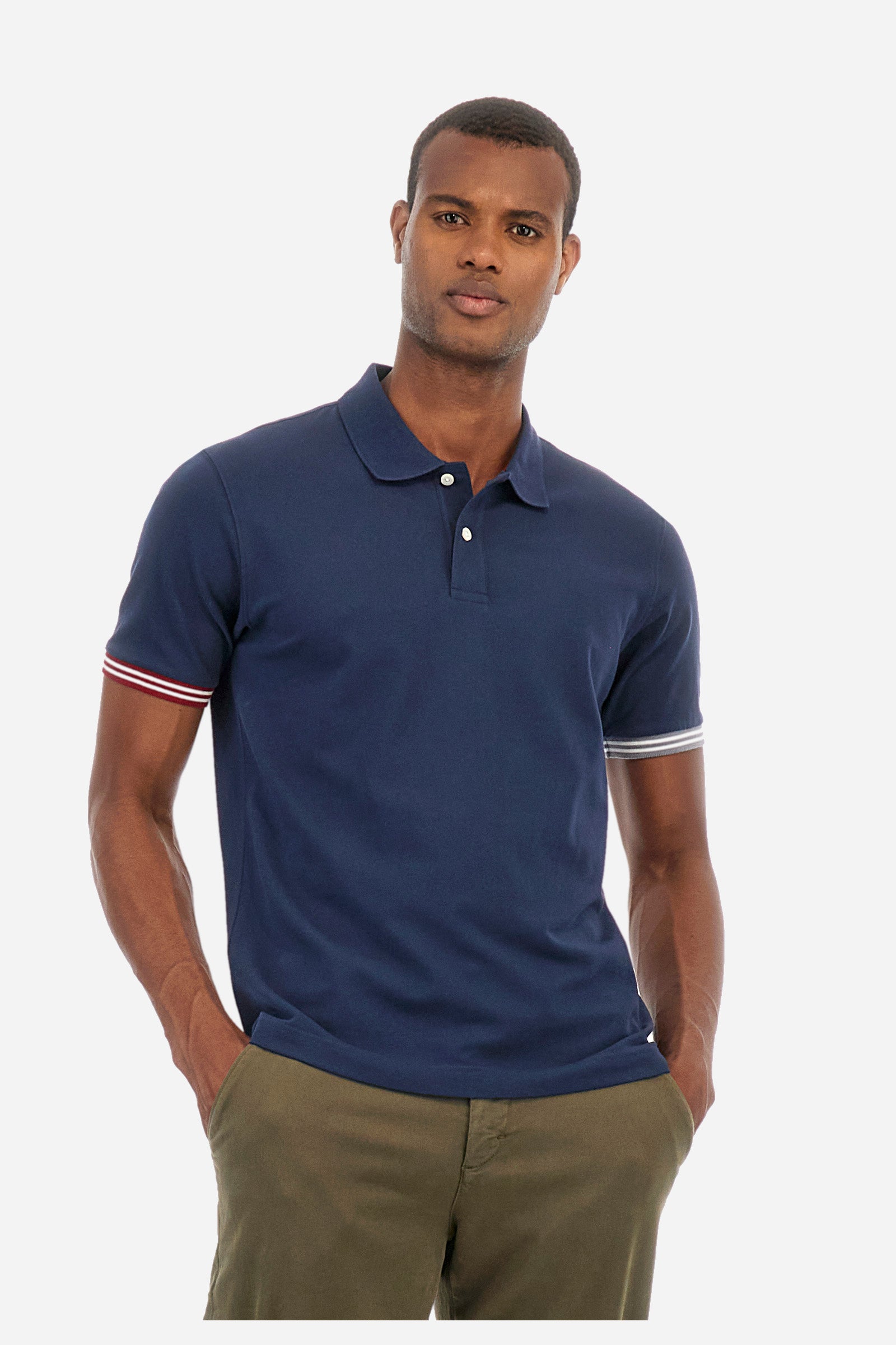 Regular fit polo shirt in stretch cotton - Zaccary