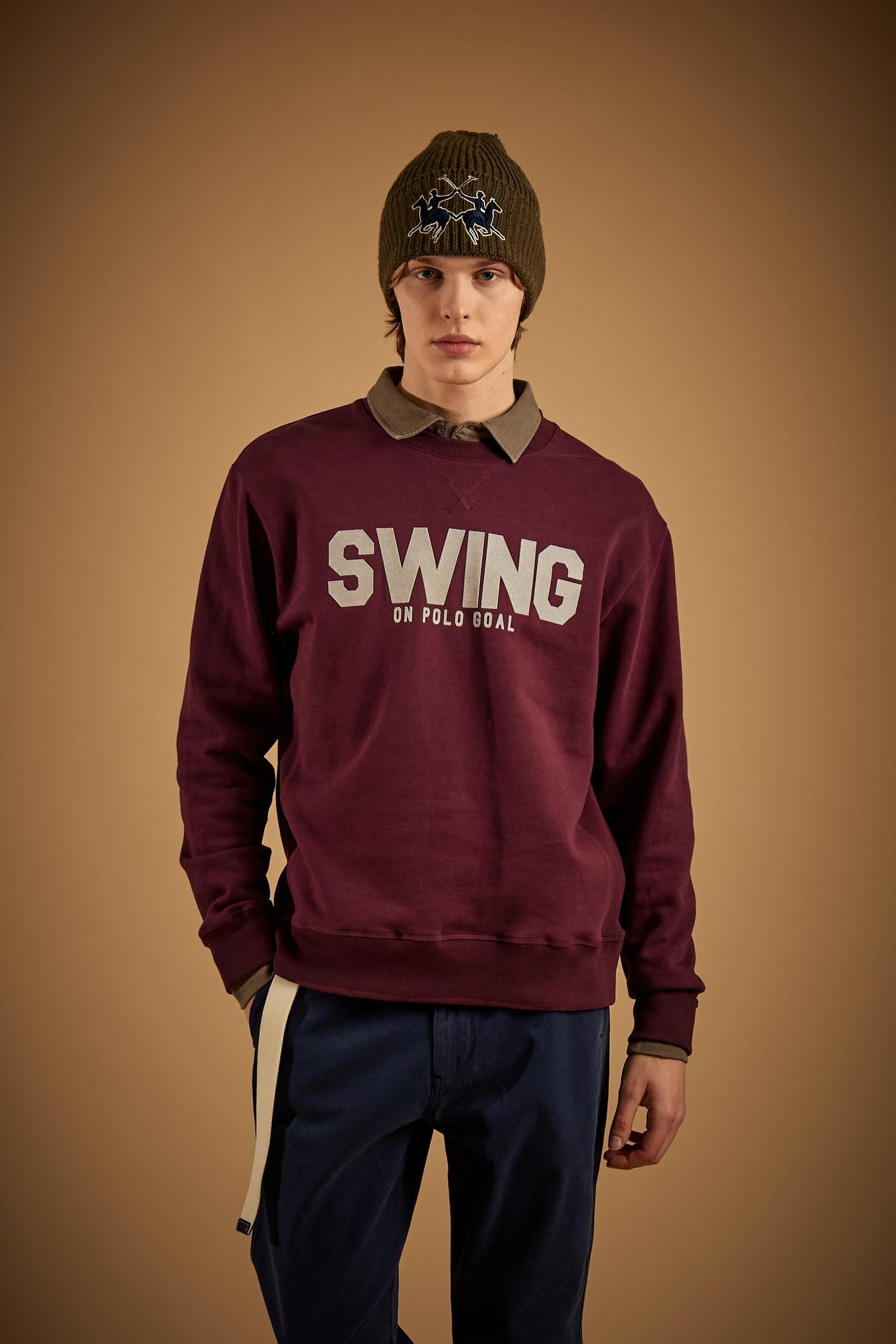Herren-Sweatshirt mit Rundhalsausschnitt aus Baumwollfleece Swing on Polo - Dionigi