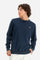 Sweat-shirt col rond coupe classique en jersey bouclette indigo – Arran