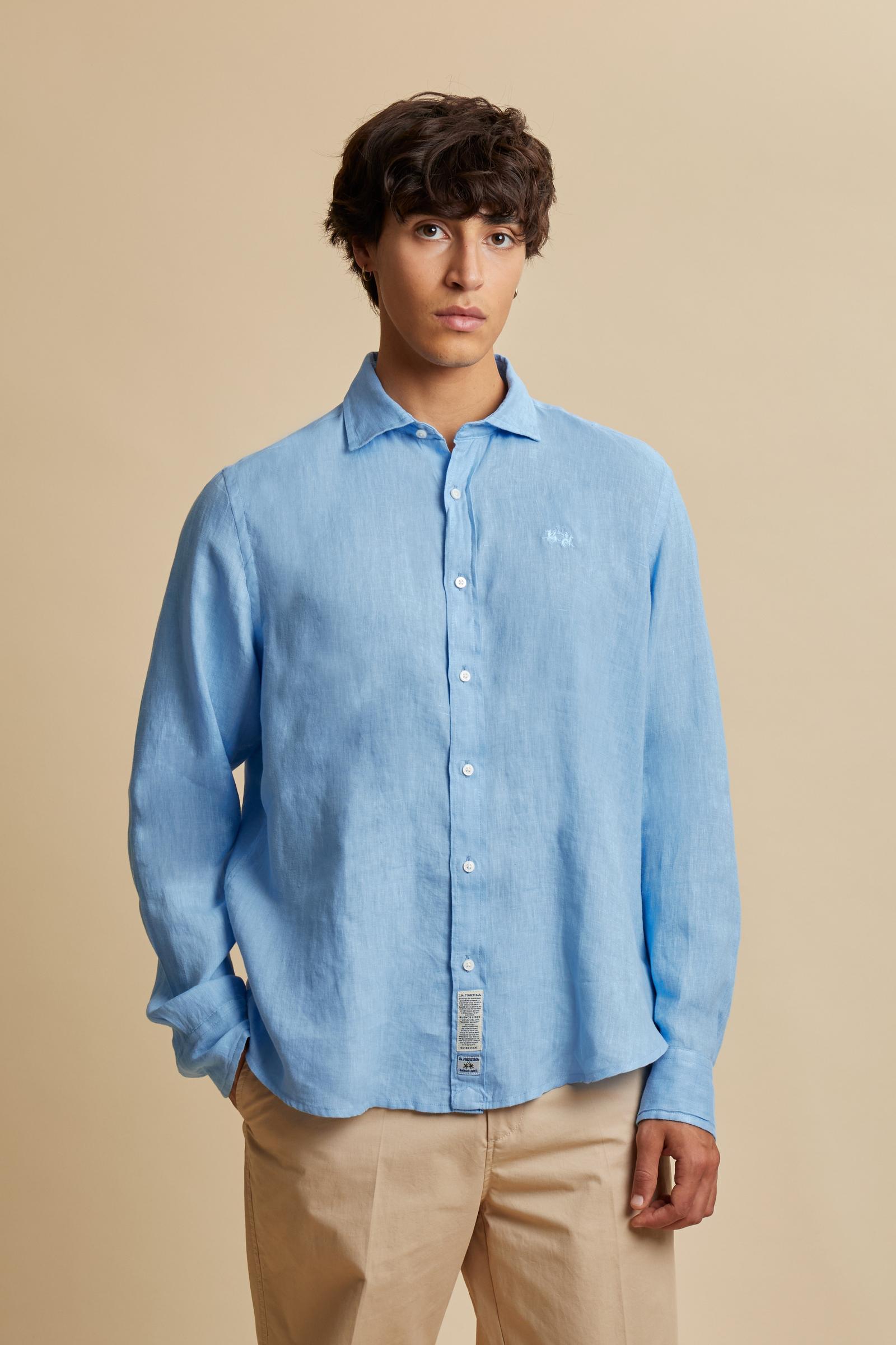Men’s regular fit garment-dyed linen shirt - Innocent