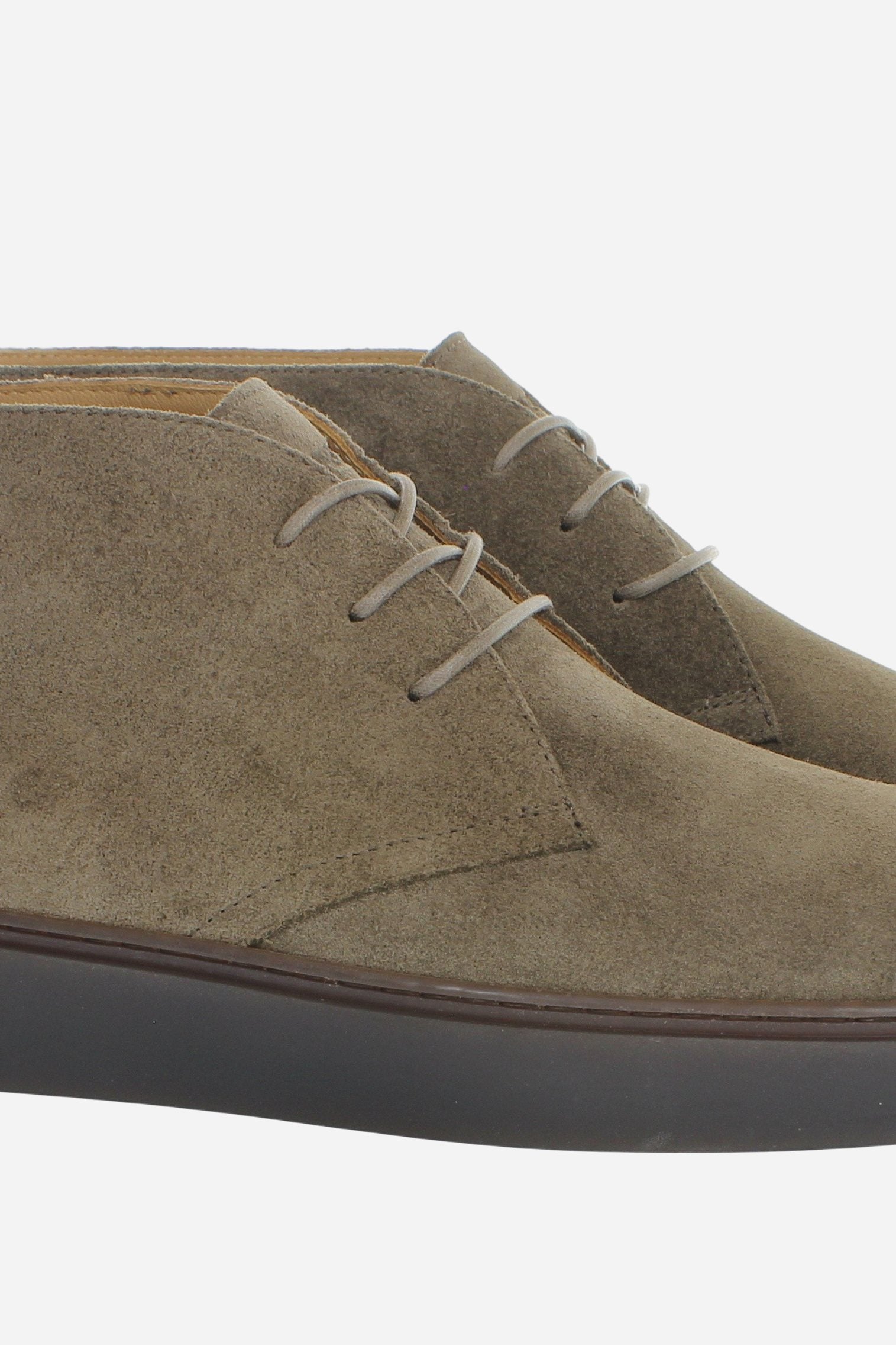 High-top men's lace-up shoes in treated suede - Dress