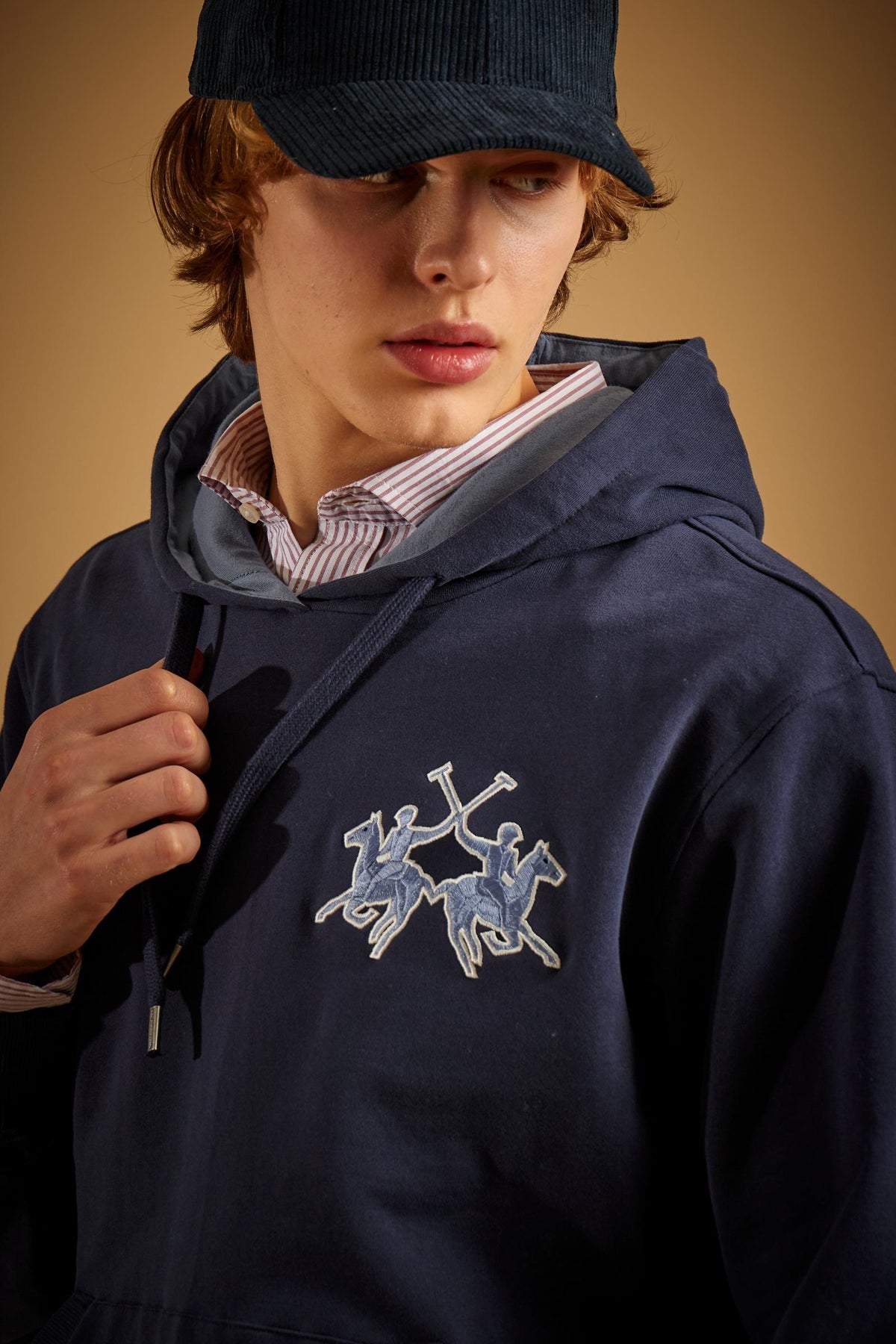 Felpa con cappuccio da uomo cotone e maxi logo - Diaz