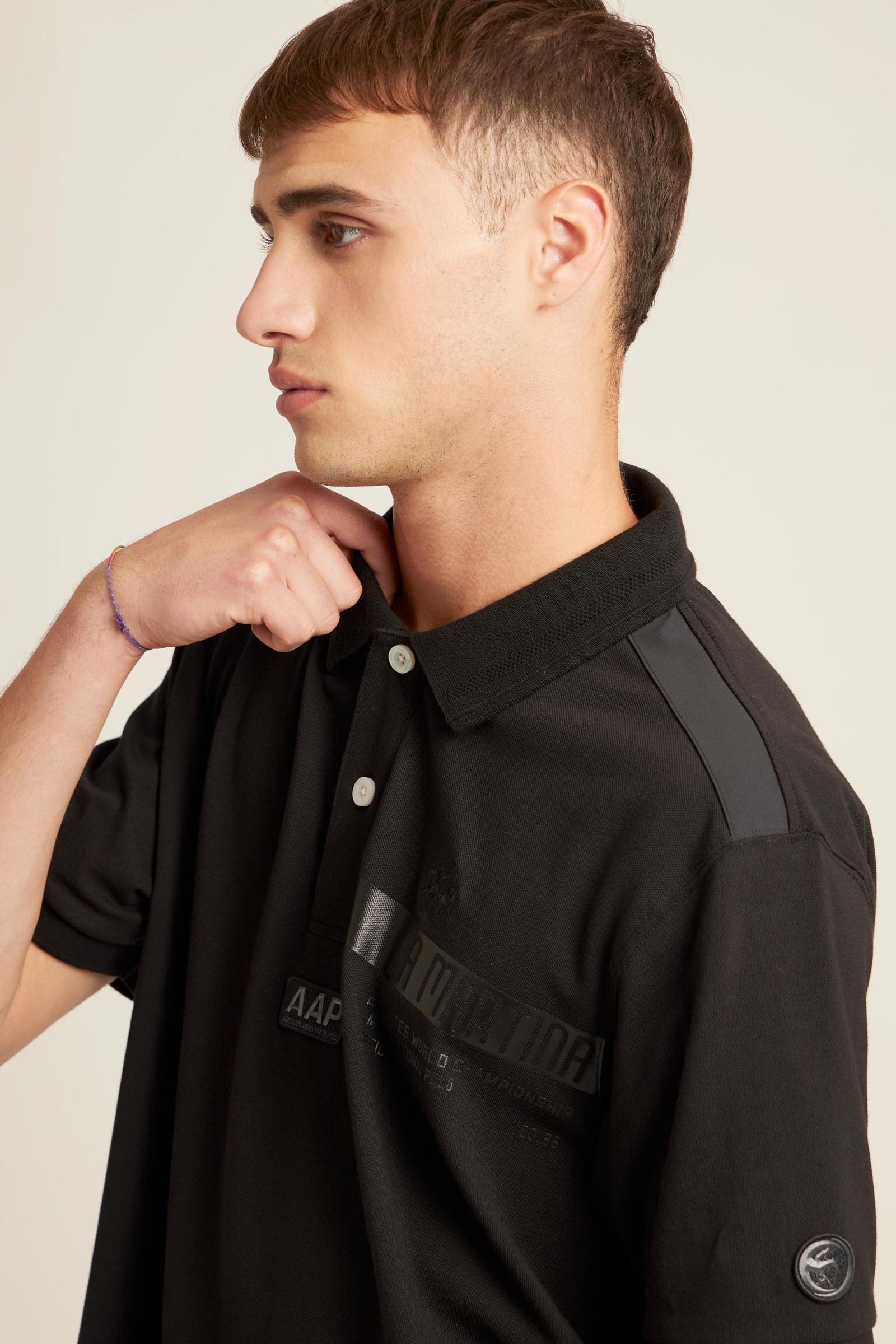 Herren Poloshirt aus Stretch-Piqué Luxury Black - Collin