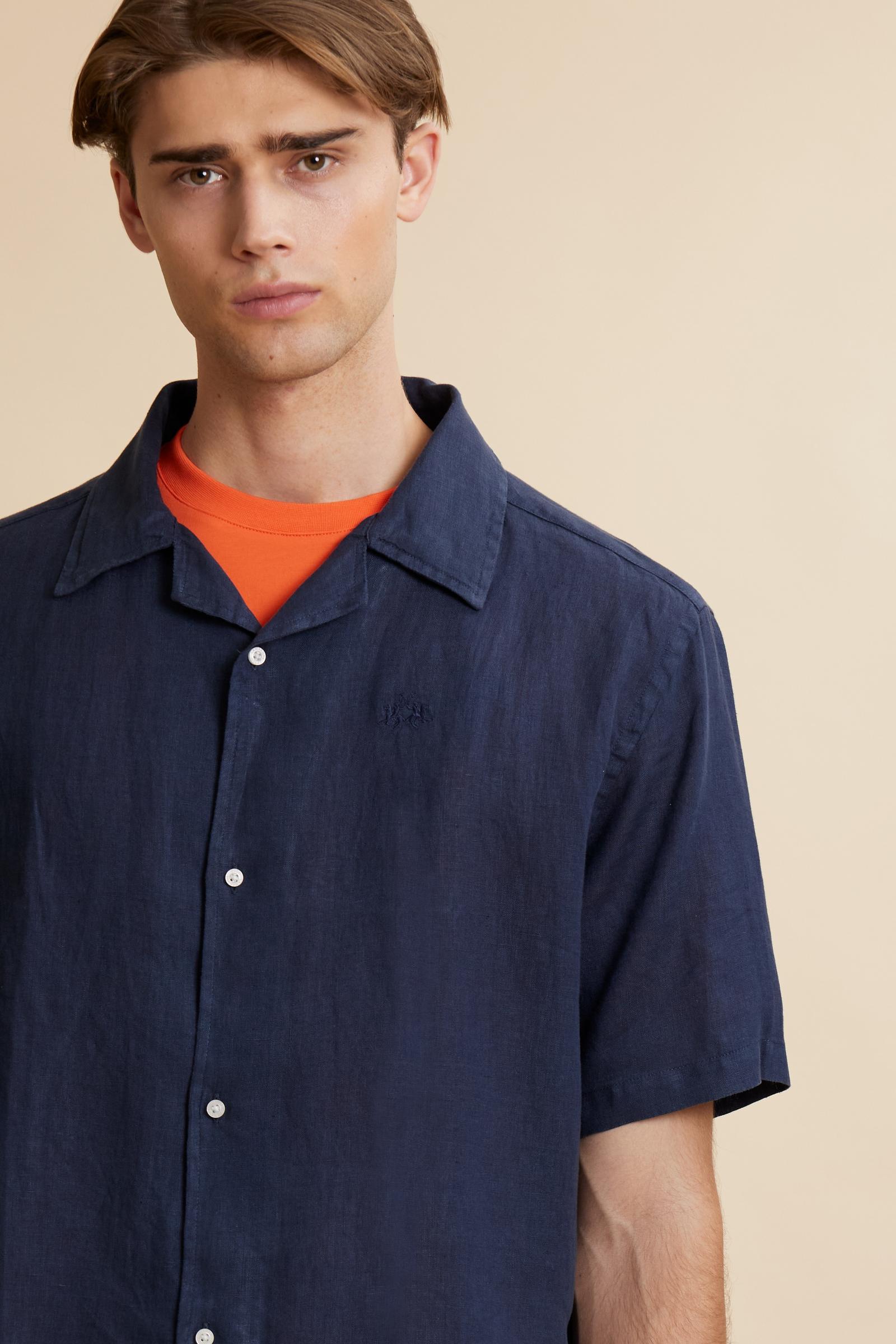 Men’s bowling shirt in pure linen relaxed fit summer style – Varoun