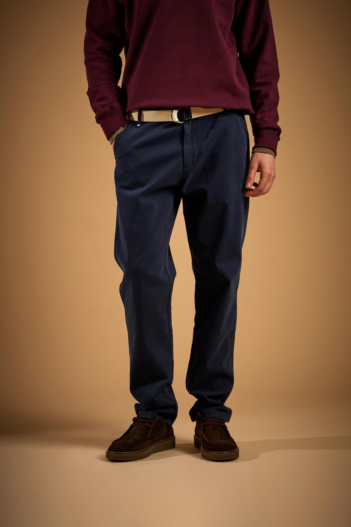 Men's chino trousers in stretch cotton twill - Eward