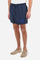 Plain men's swimming shorts made of nylon. Elastic waistband with a personalised drawstring for waist adjustment. On the inside of the shorts is an elasticated mesh brief. Double side pocket on the hips and patch pocket with flap on the back, on the right side only. The large logo is embroidered in a contrasting colour thread on the bottom of the left leg on the front. Regular fit. The model is wearing a size L. - Navy