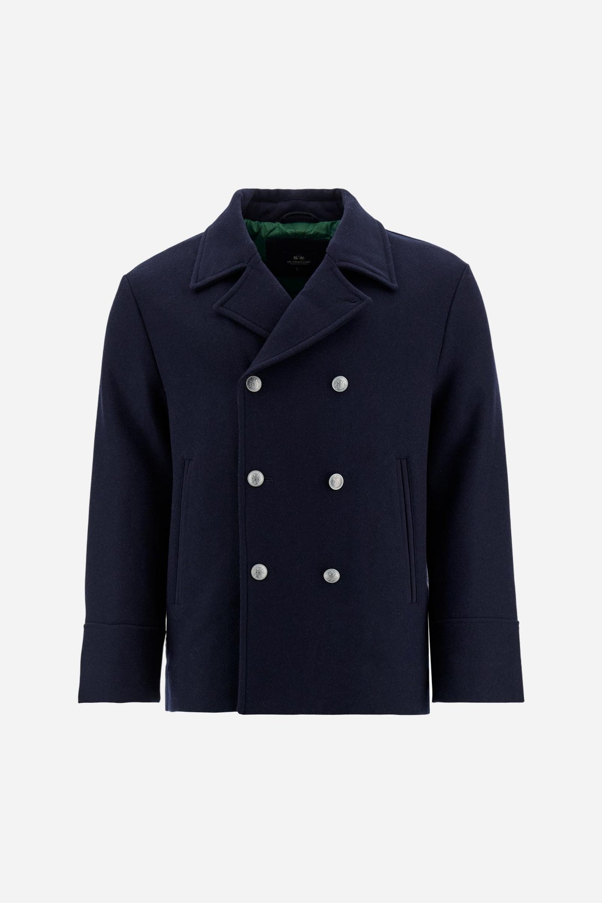 Men's padded pea coat in wool felt - Dell