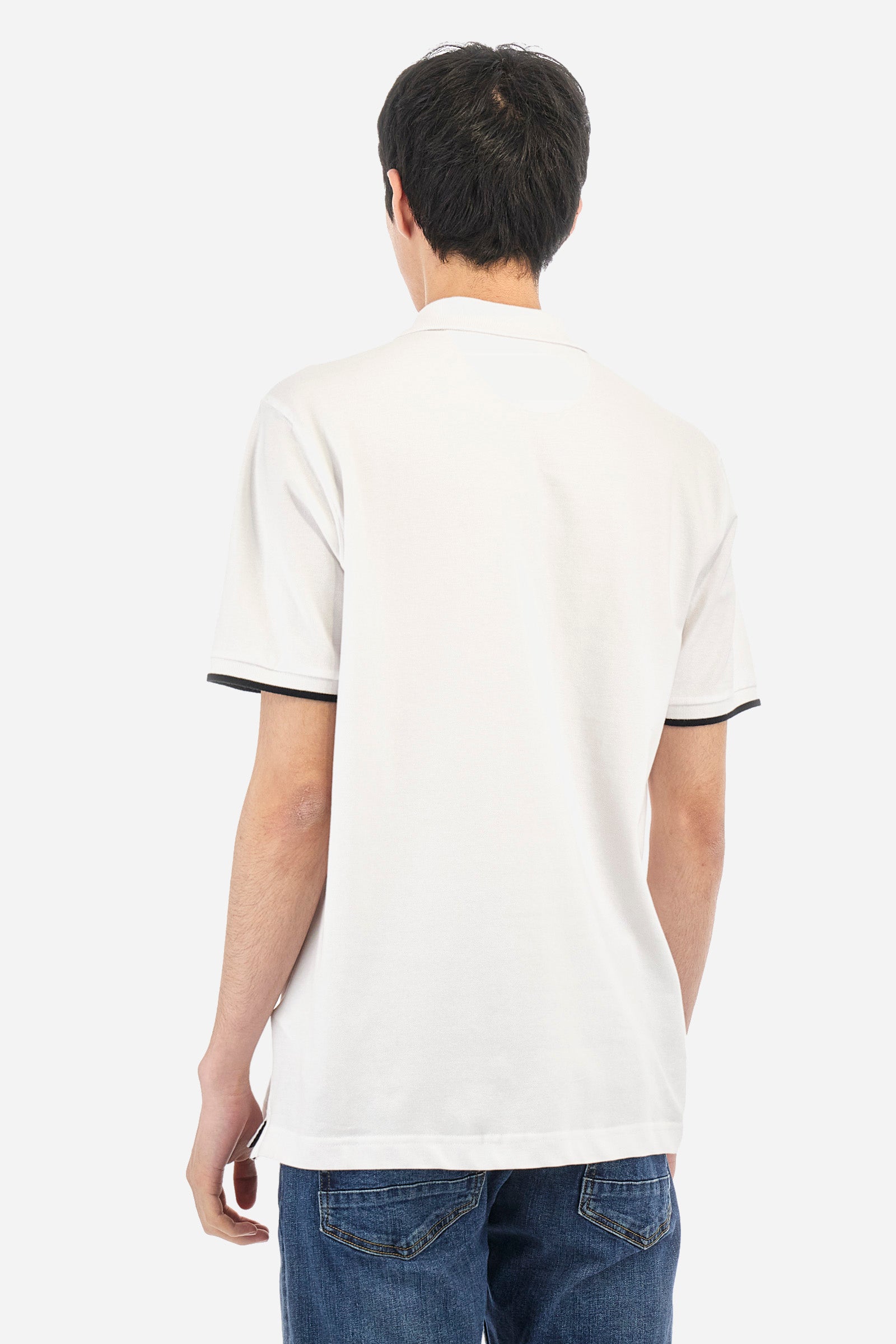 Stretch-Polo mit Kontrastbündchen - Asahi